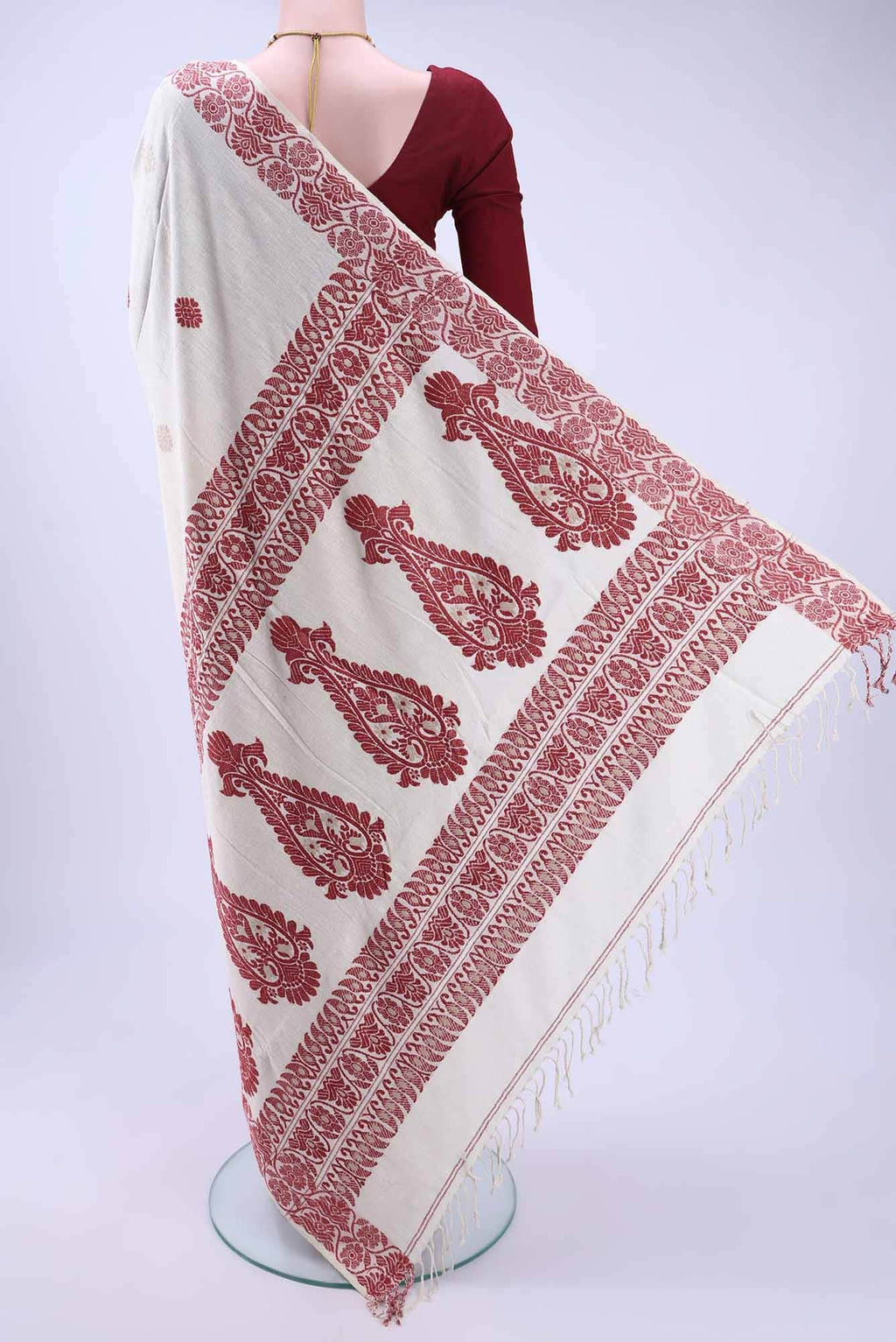Off White Assam Cotton Saree