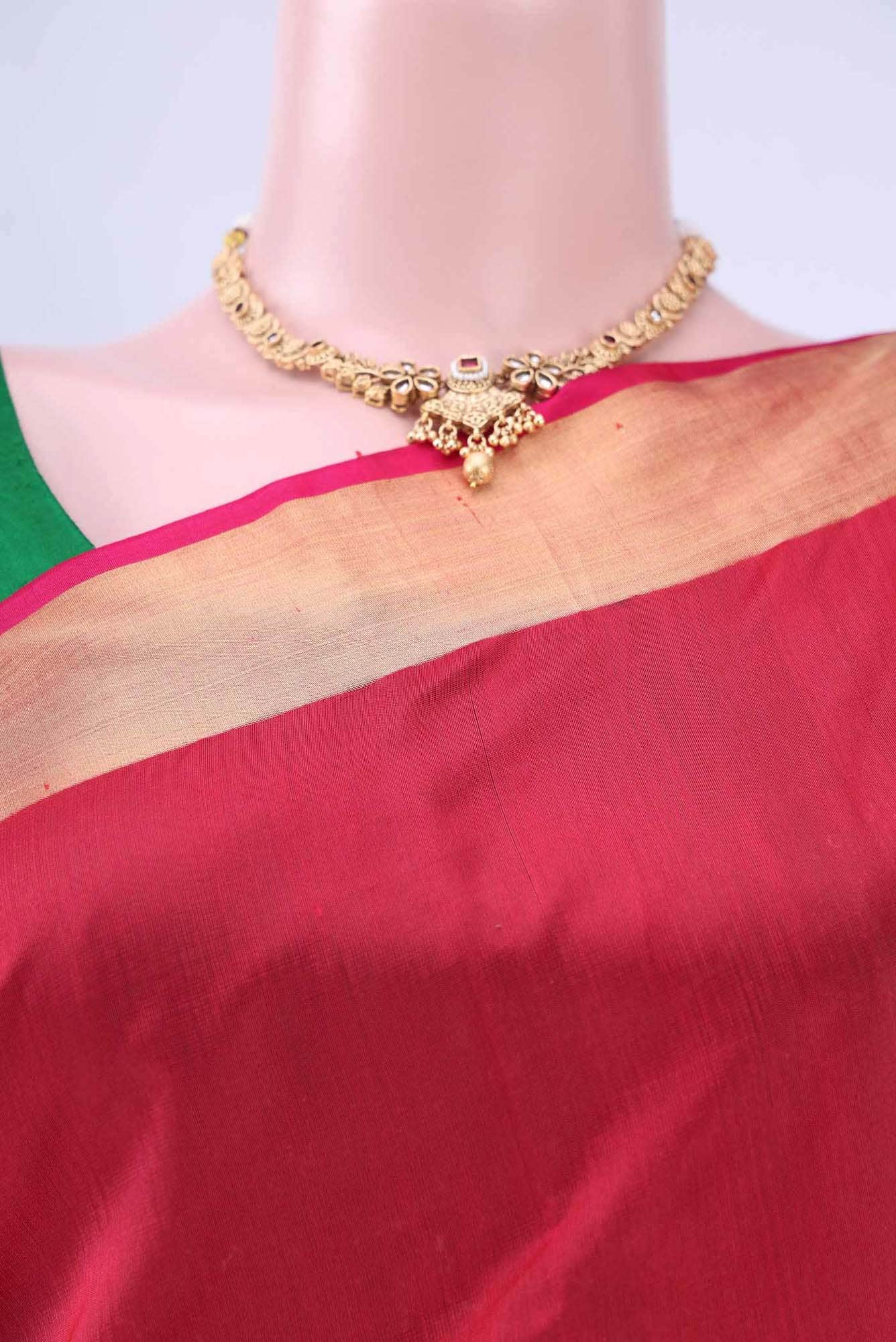 Imperial Red Chanderi Silk Saree