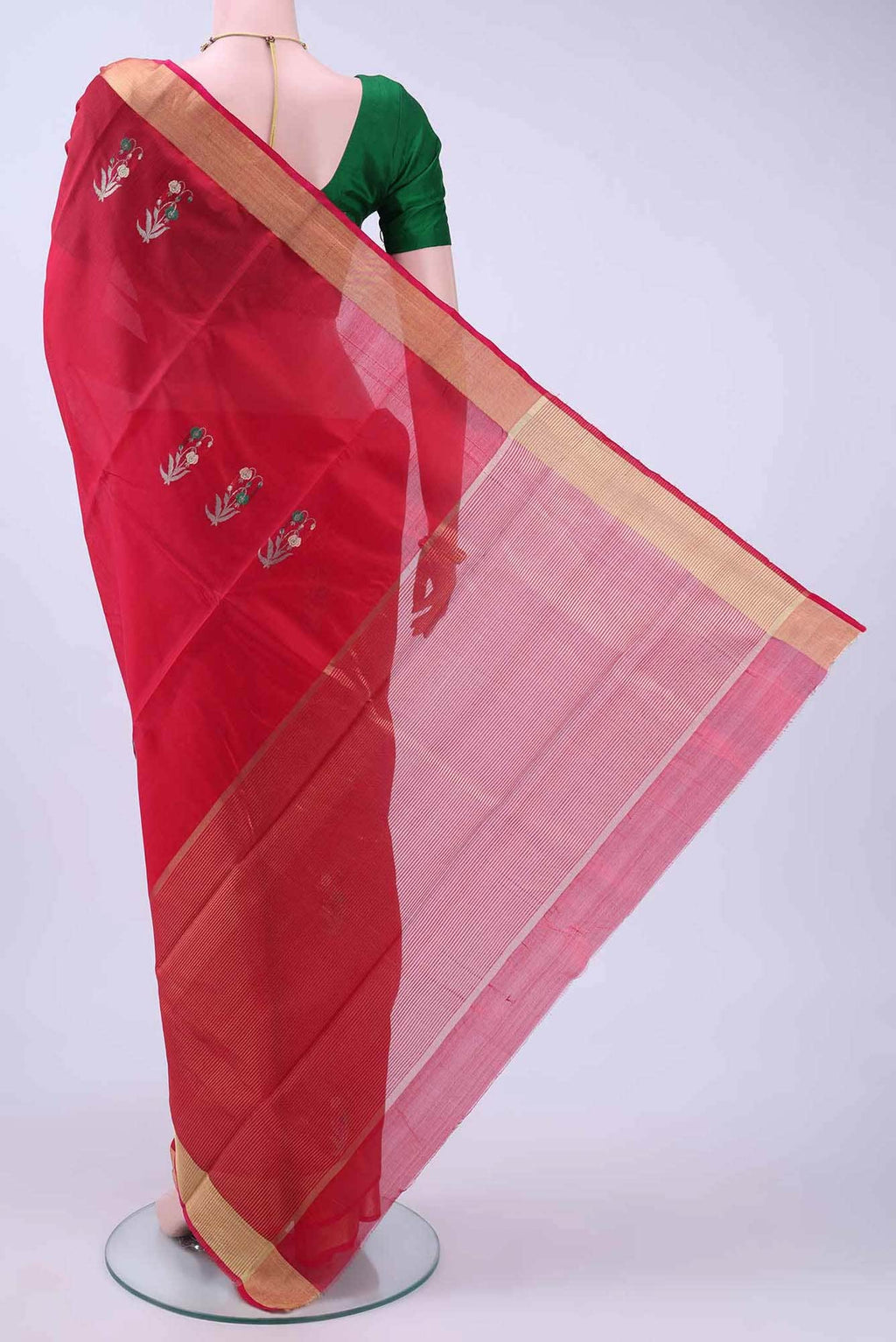 Imperial Red Chanderi Silk Saree