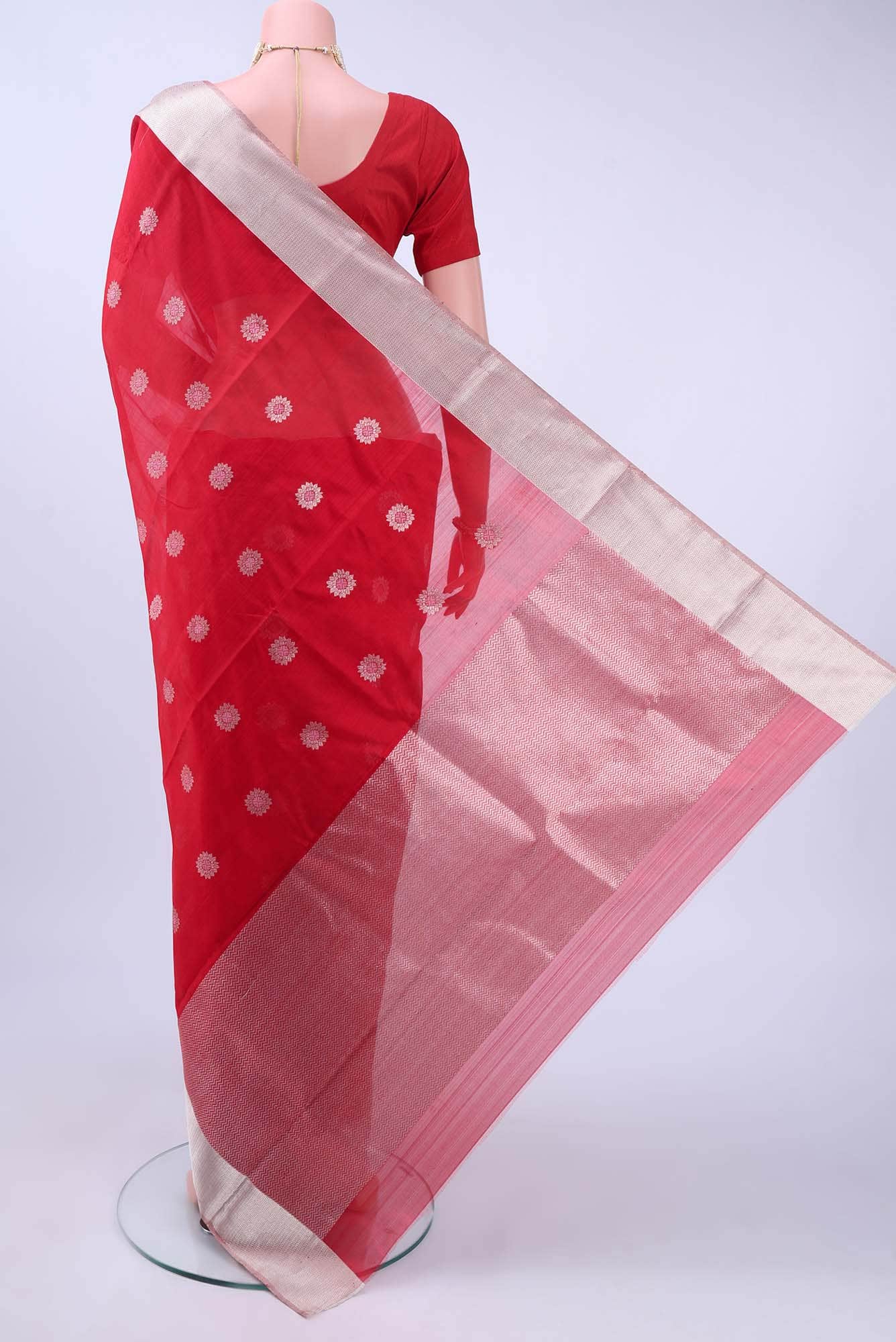 Imperial Red Chanderi Silk Saree
