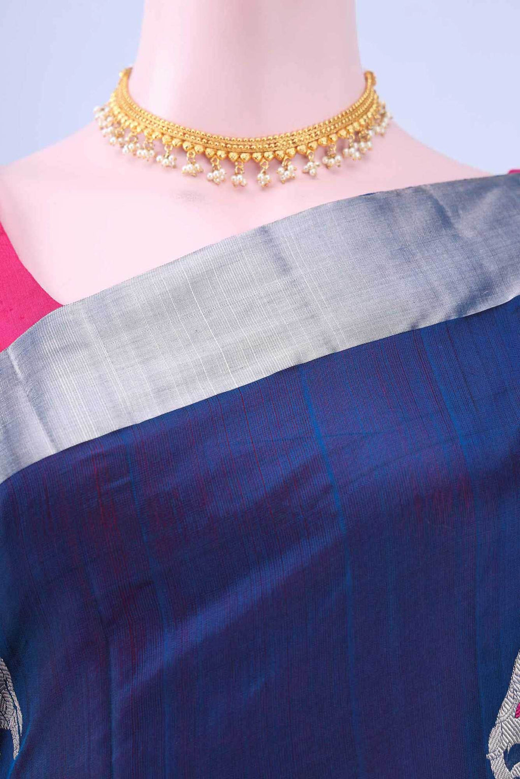 Royal Blue Chanderi Silk Saree