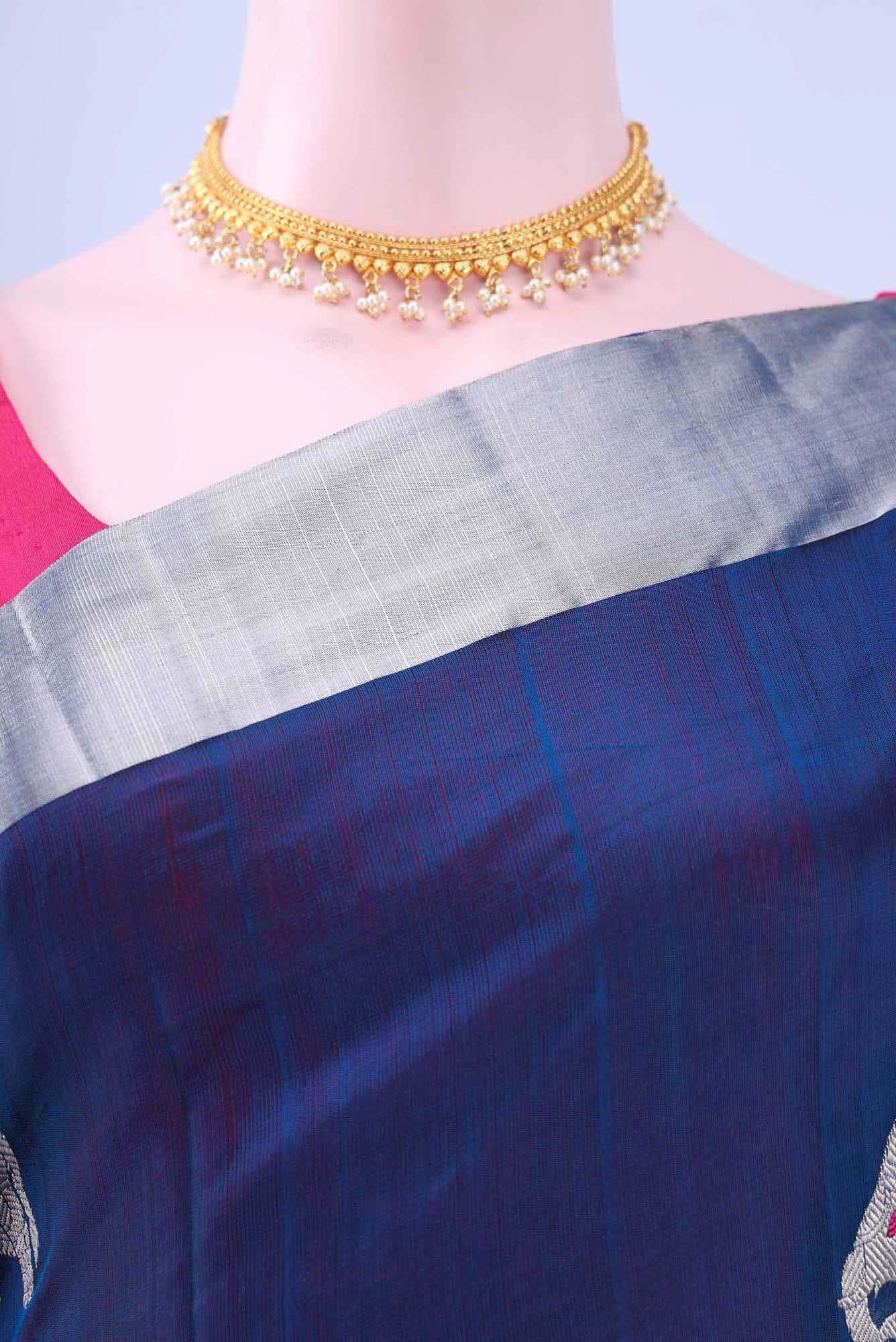Royal Blue Chanderi Silk Saree