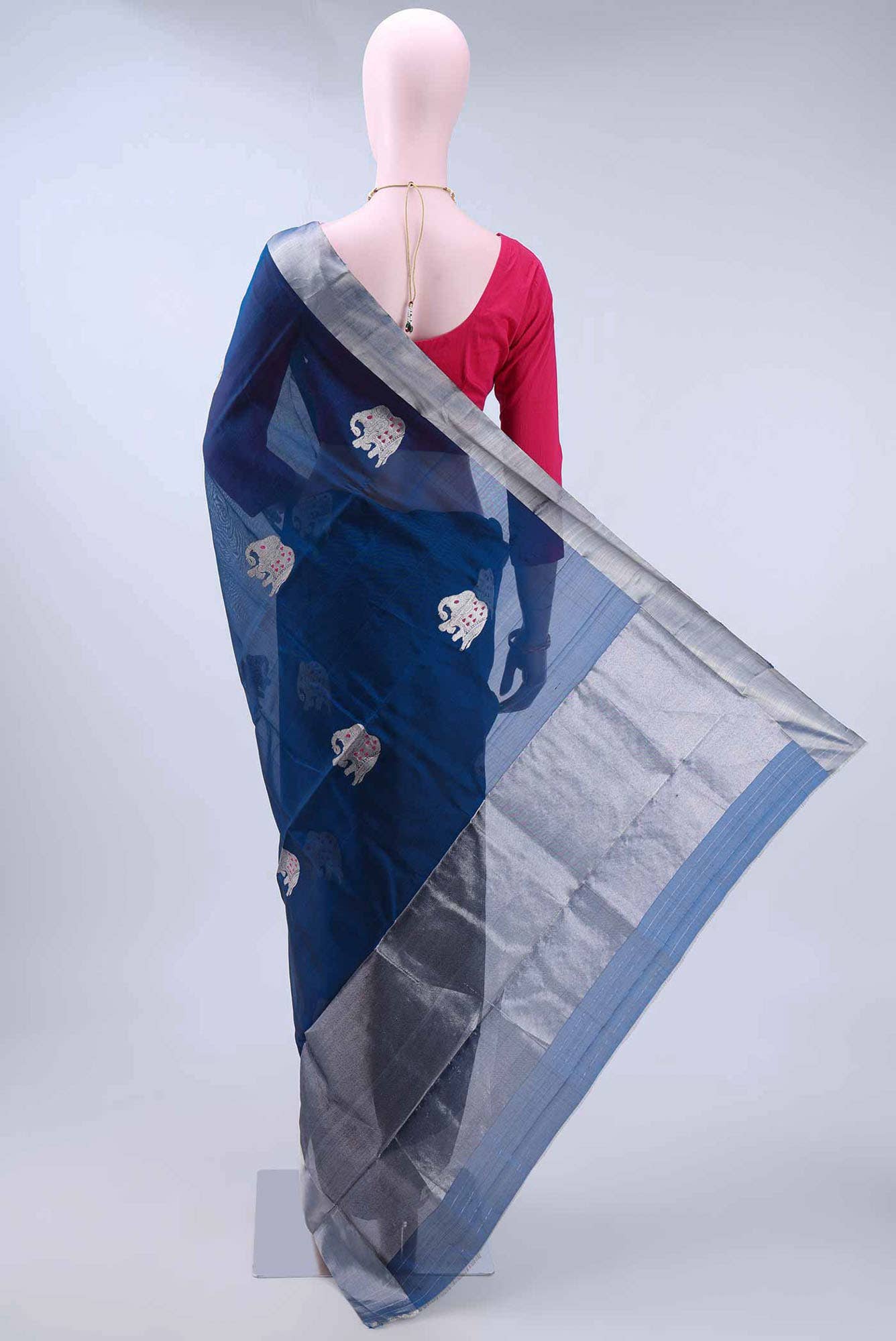 Royal Blue Chanderi Silk Saree