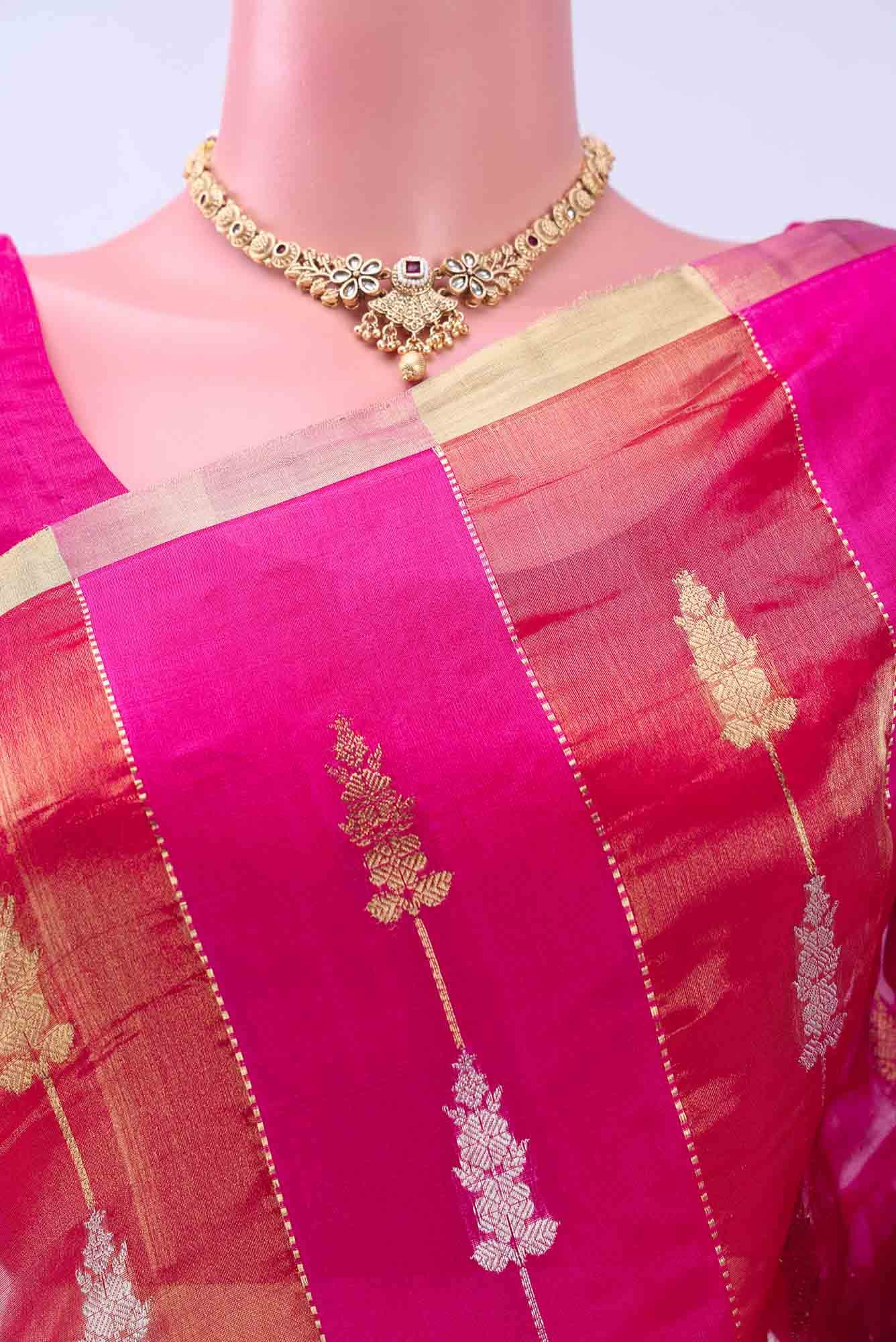 Rani Pink Chanderi Silk Saree