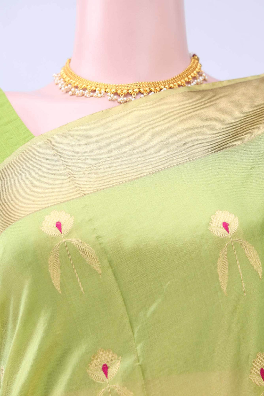 Light Green Chanderi Silk Saree