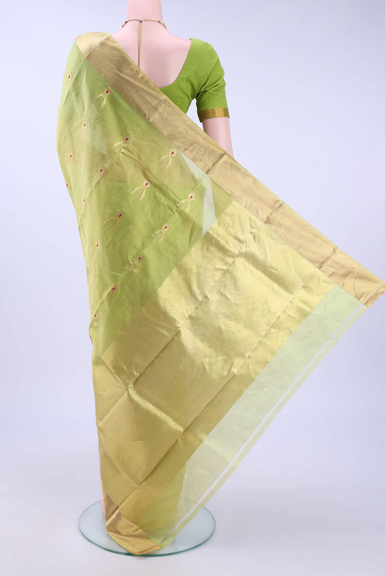 Light Green Chanderi Silk Saree