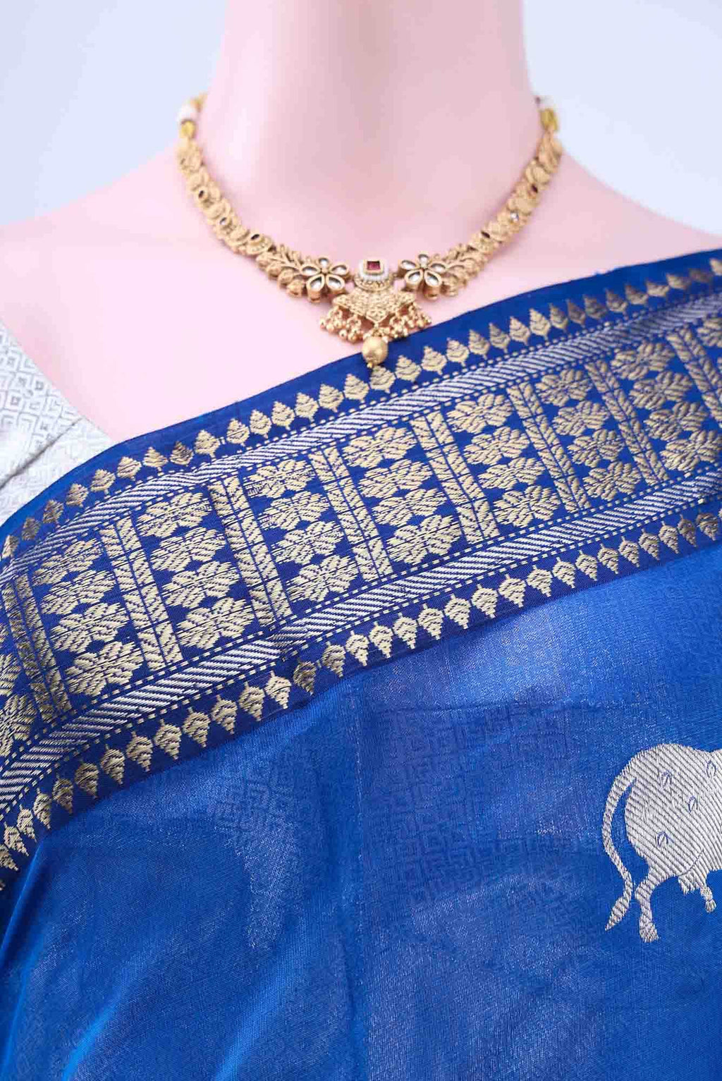 Blue Chanderi Silk Cotton Saree