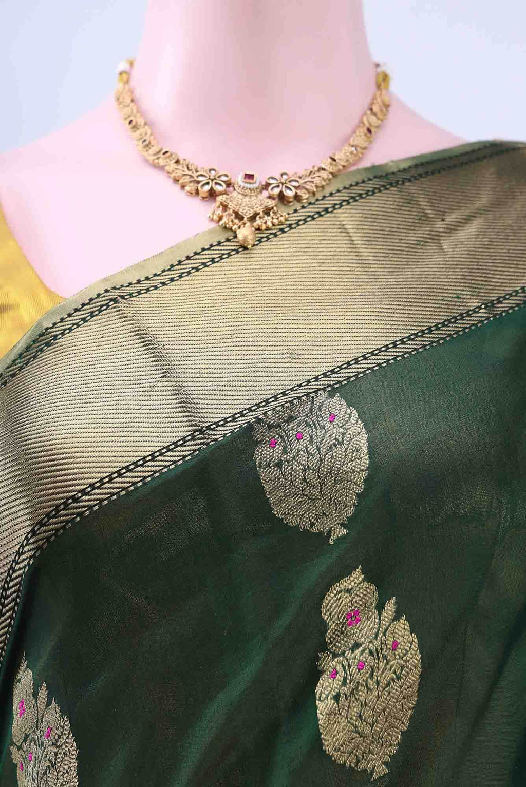 Green Chanderi Silk Cotton Saree