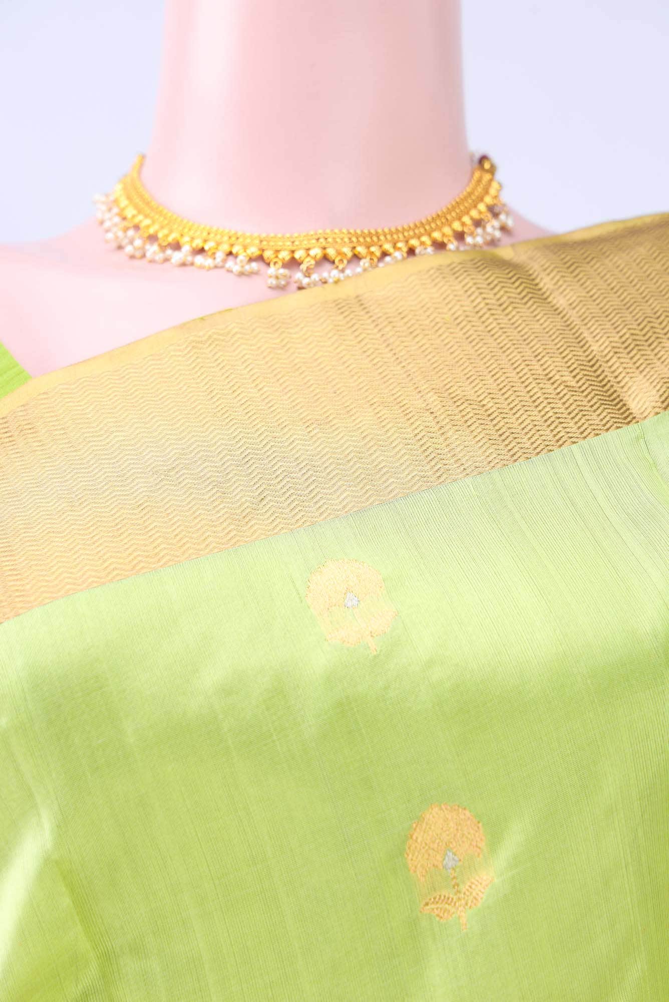 Acid Green Chanderi Silk Saree