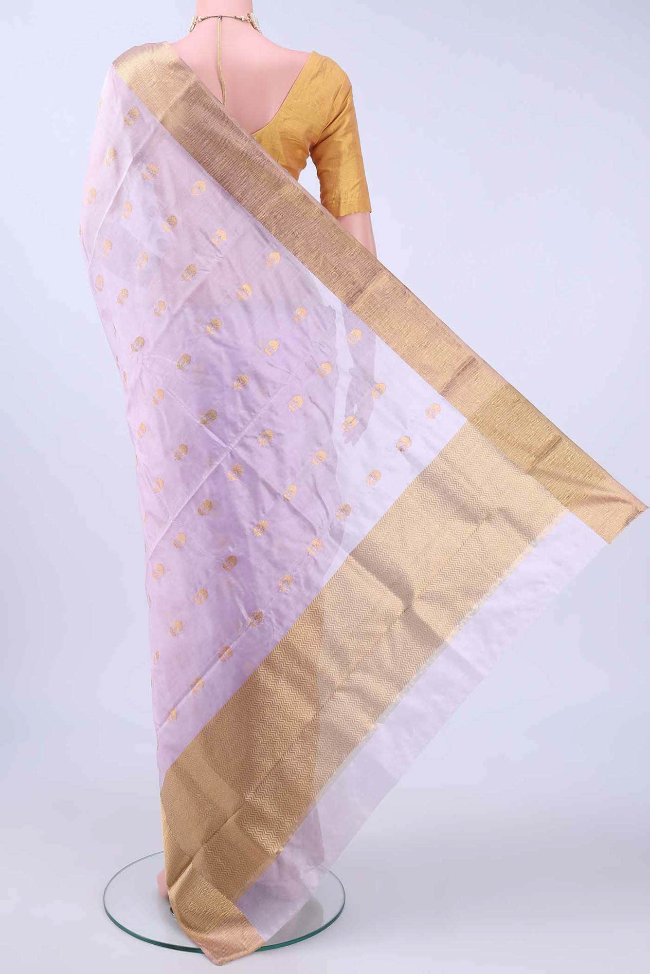 Lilac Chanderi Silk Saree