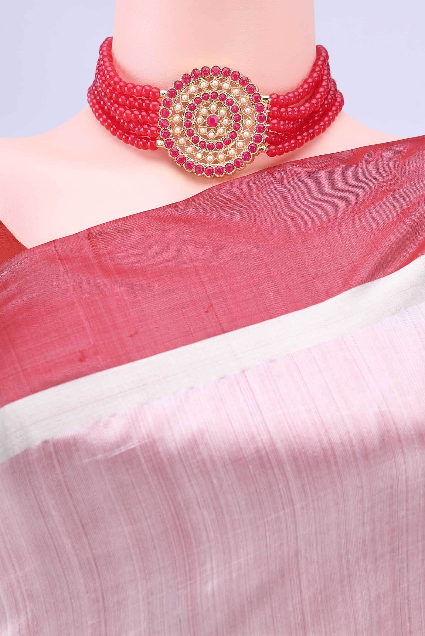 White Chanderi Silk Cotton Saree