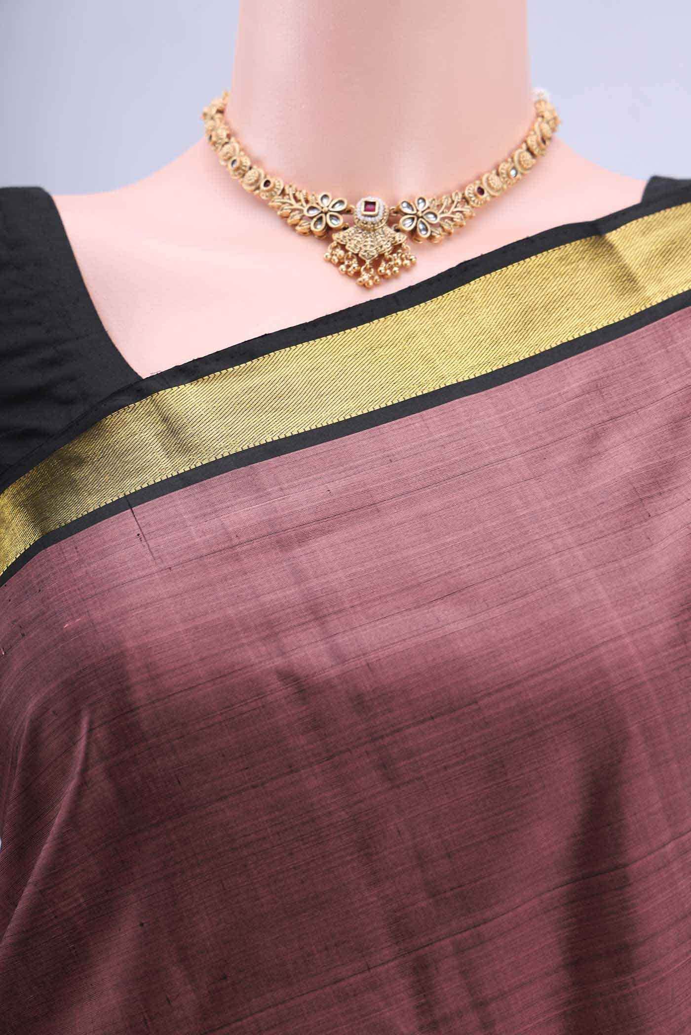 Coral Kanchipuram Silk Saree