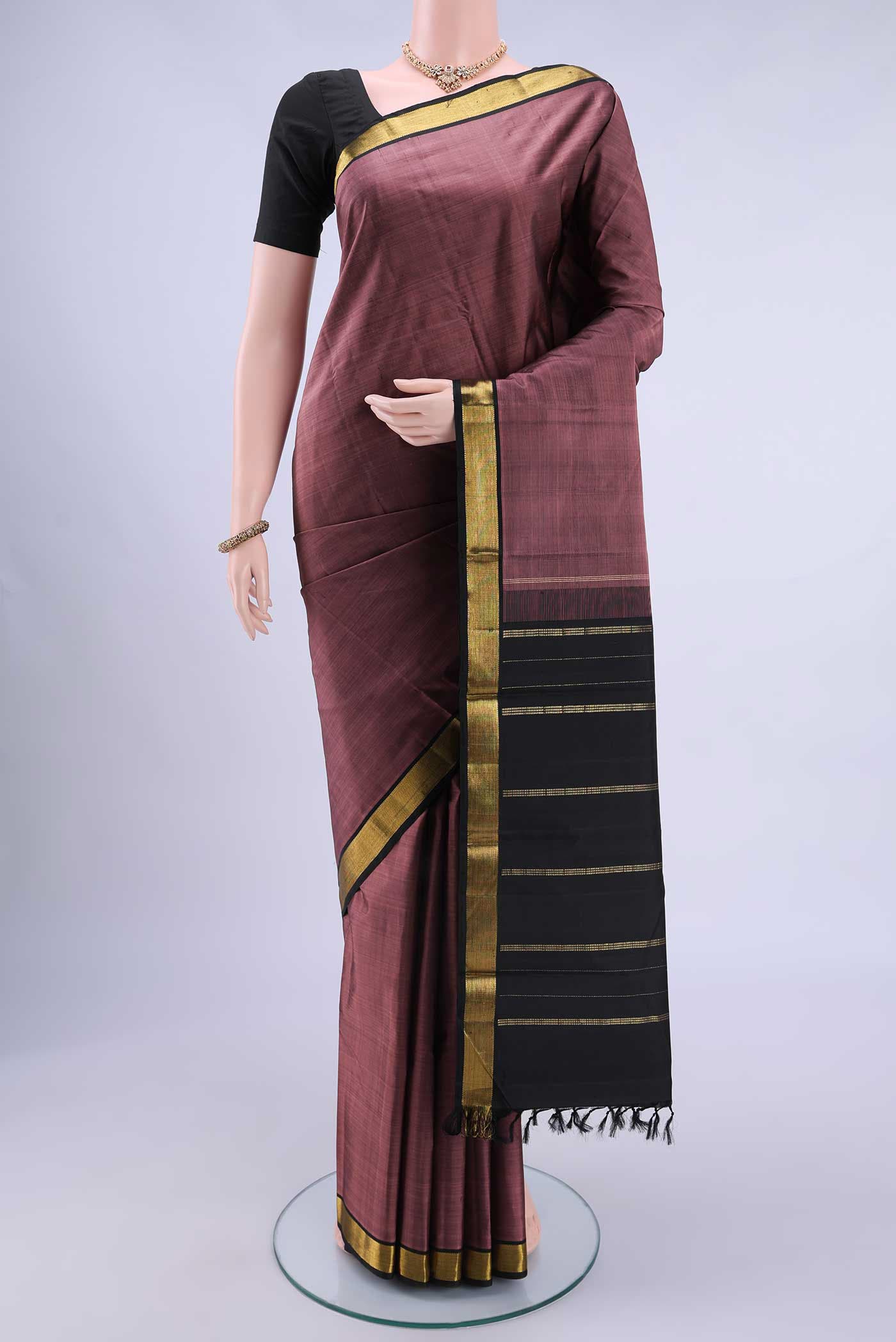 Coral Kanchipuram Silk Saree