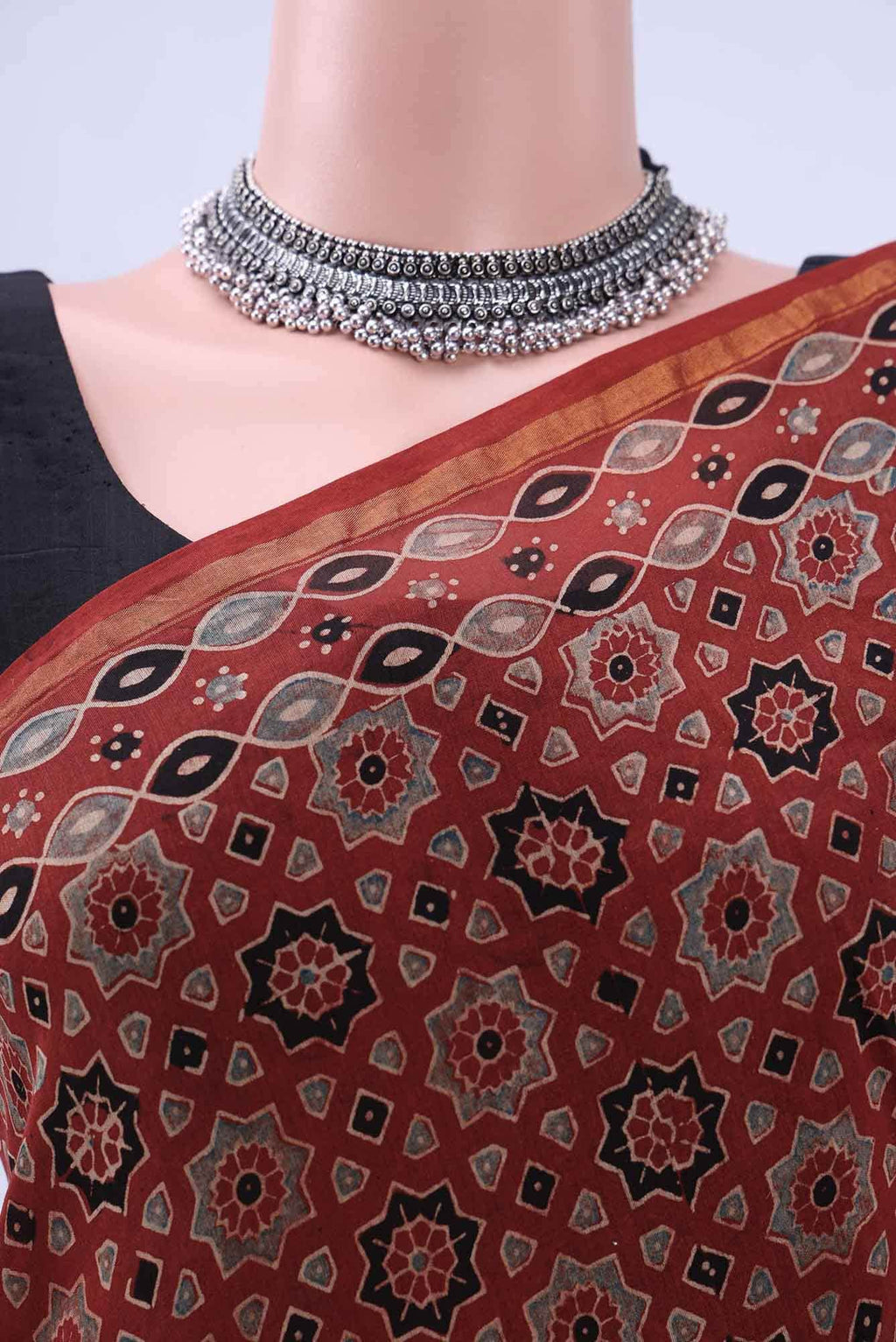 Maroon Chanderi Silk Cotton Saree