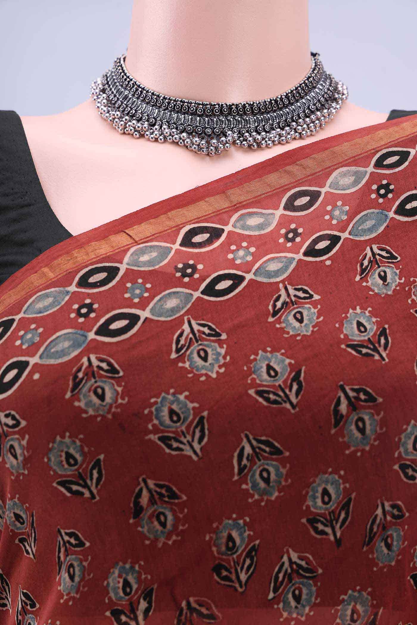 Maroon Chanderi Silk Cotton Saree