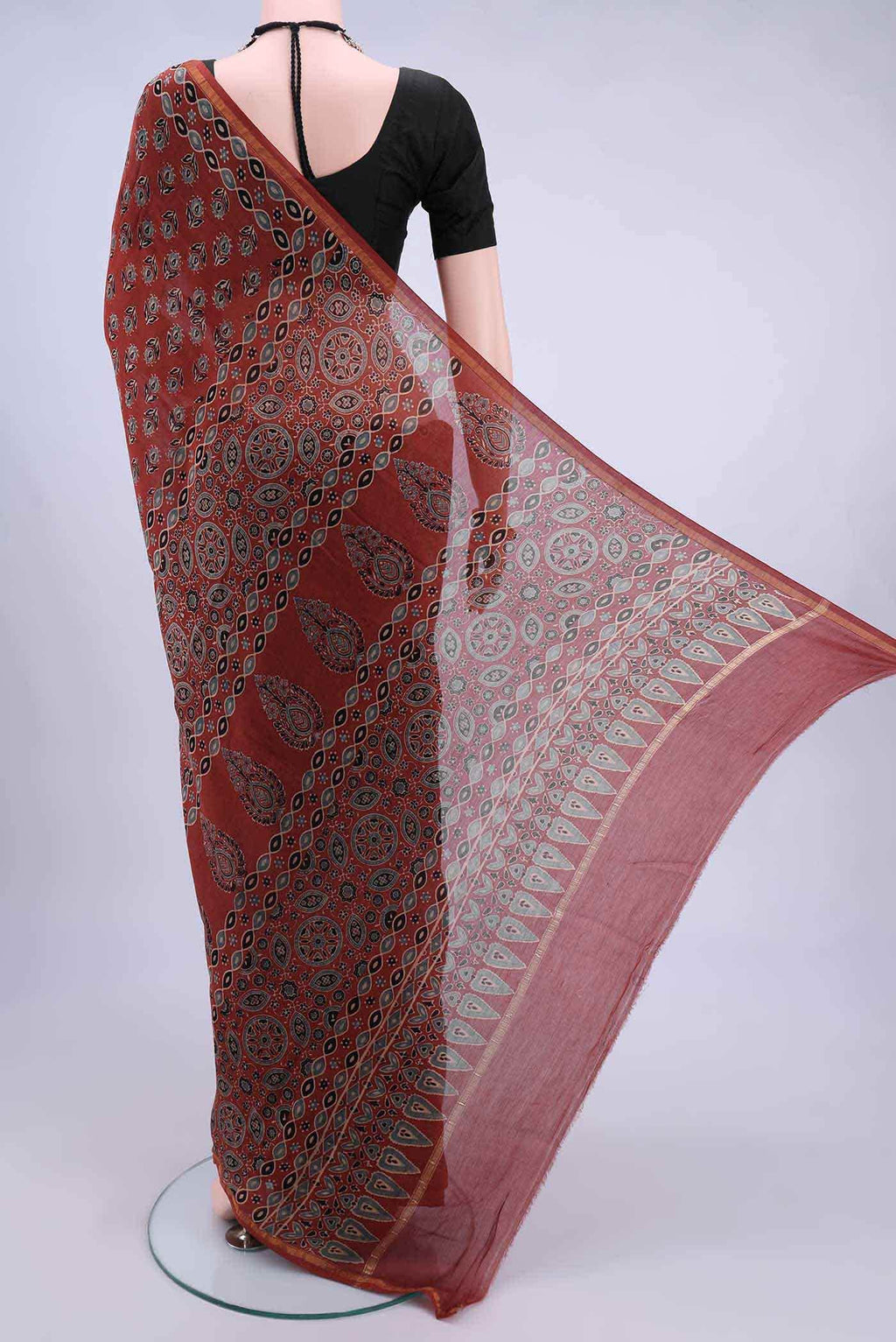 Maroon Chanderi Silk Cotton Saree