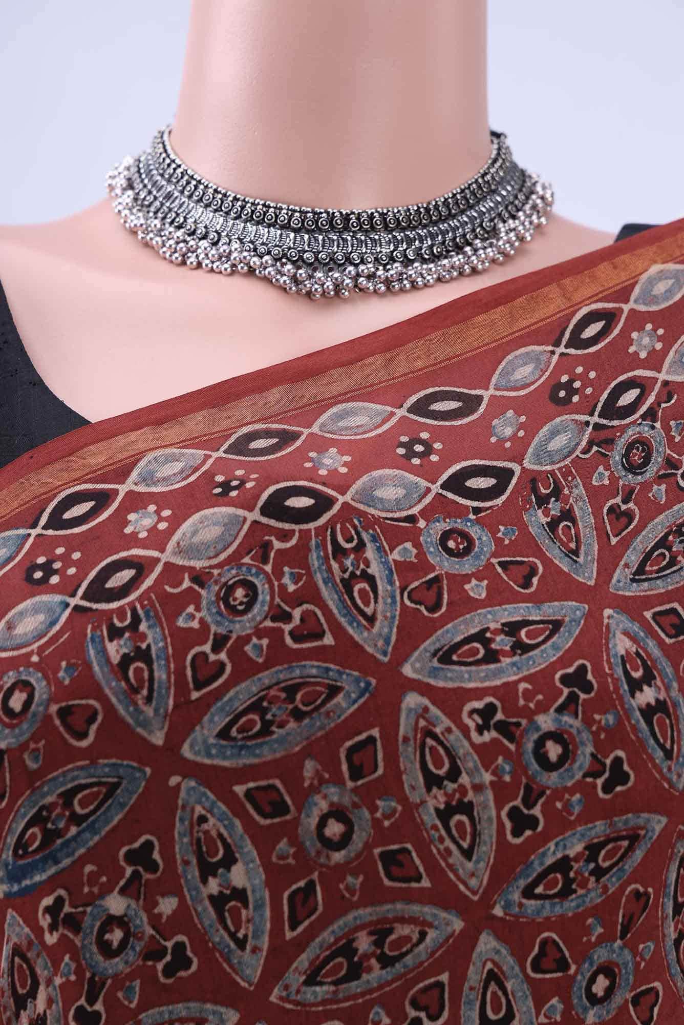 Maroon Chanderi Silk Cotton Saree