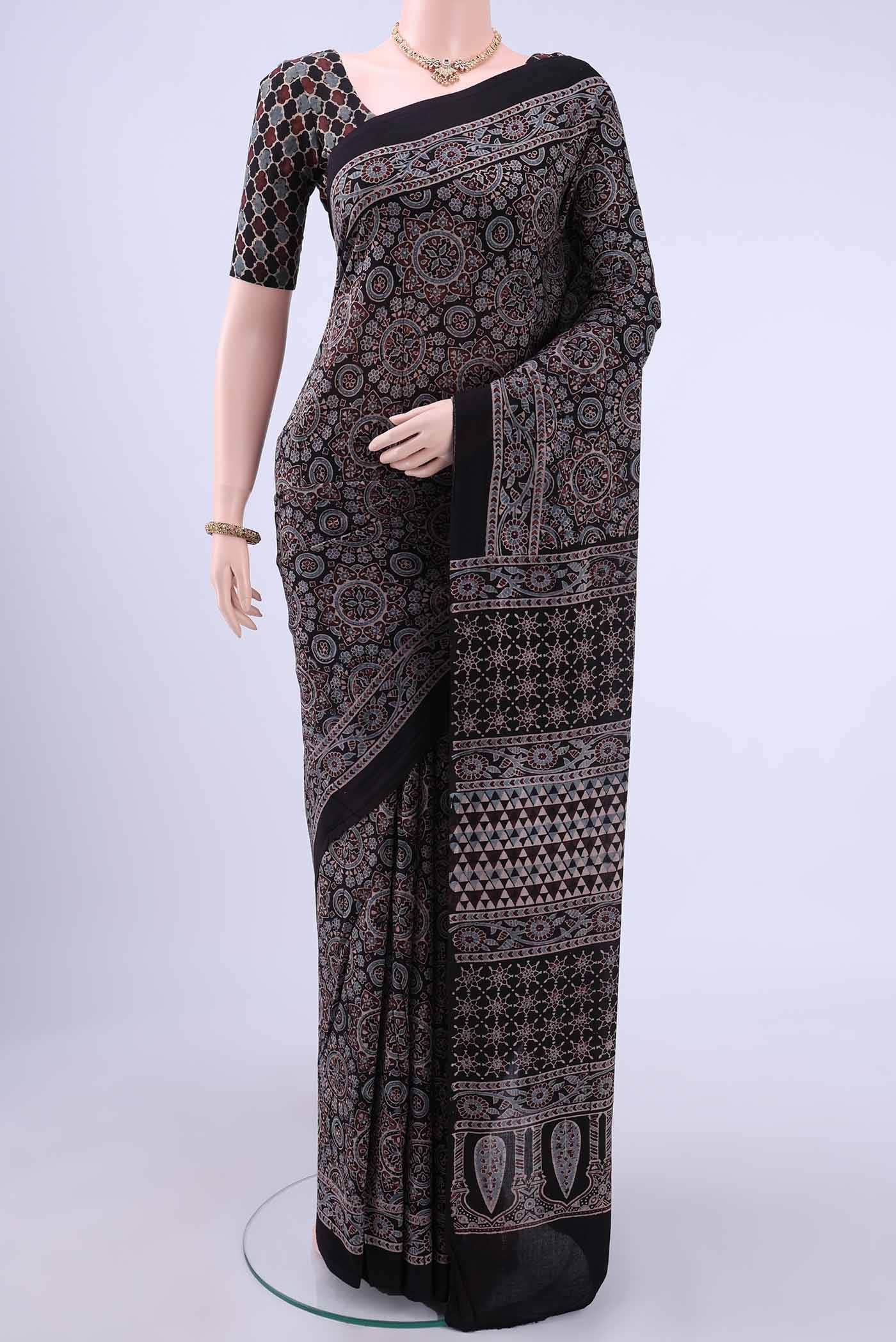 Black Cotton Saree