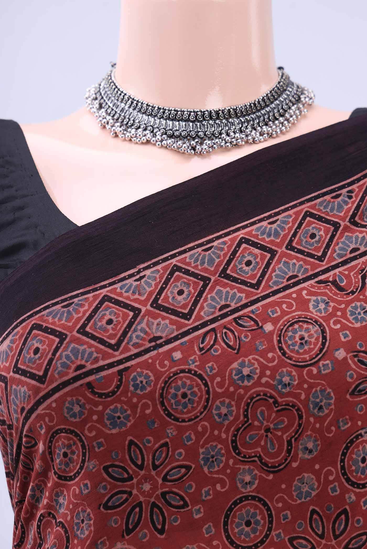 Maroon Chanderi Silk Cotton Saree