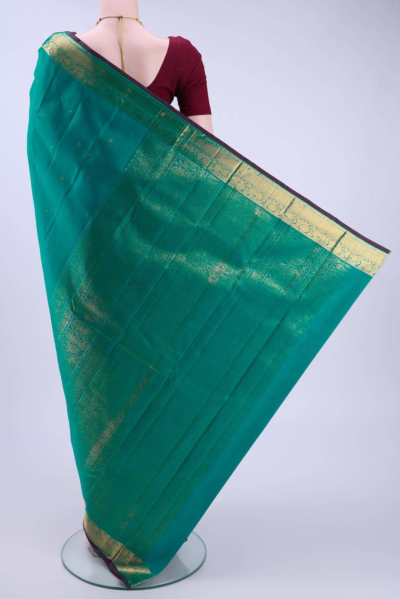 Turquoise Kanchipuram Saree