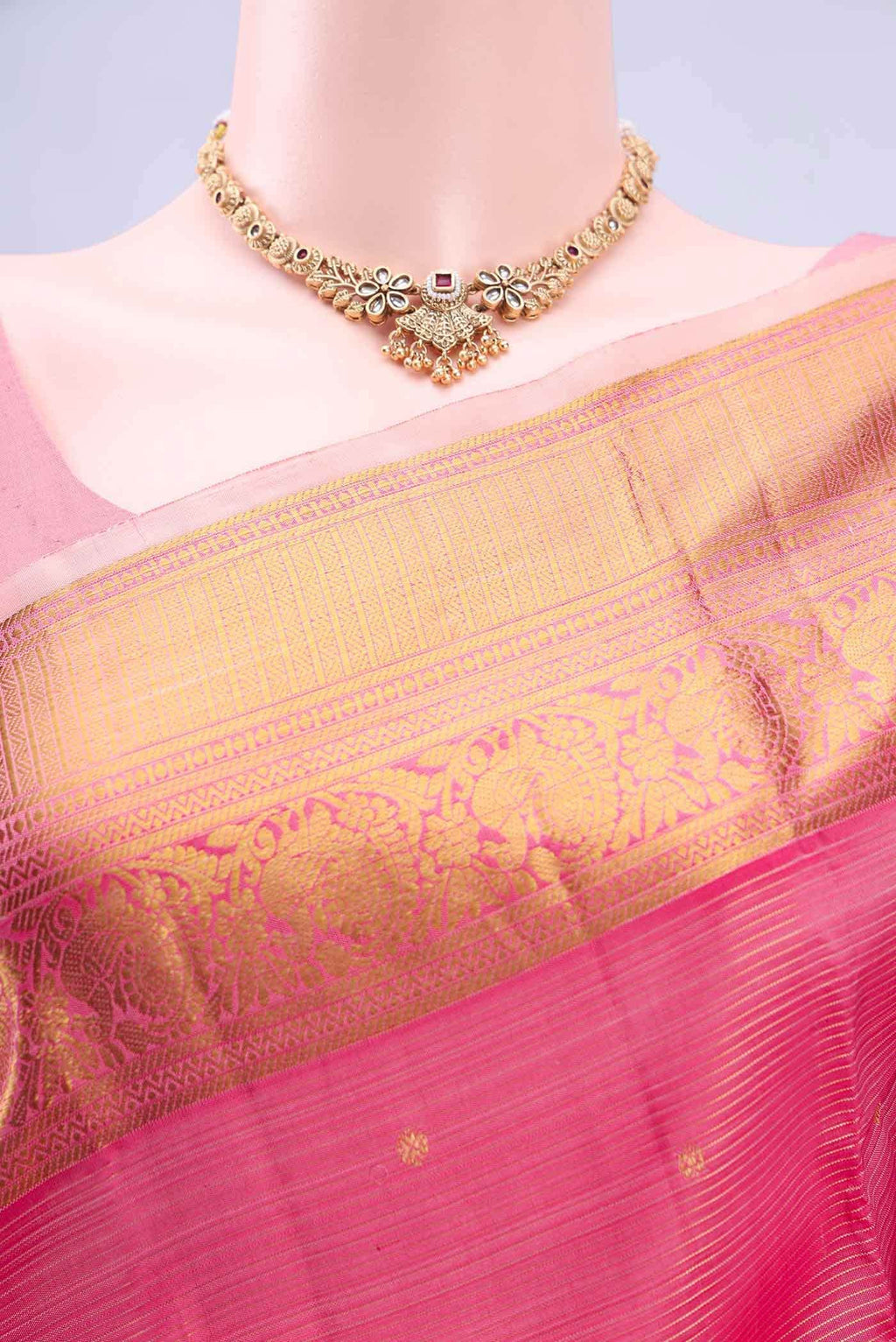 Peach Kanchipuram Saree