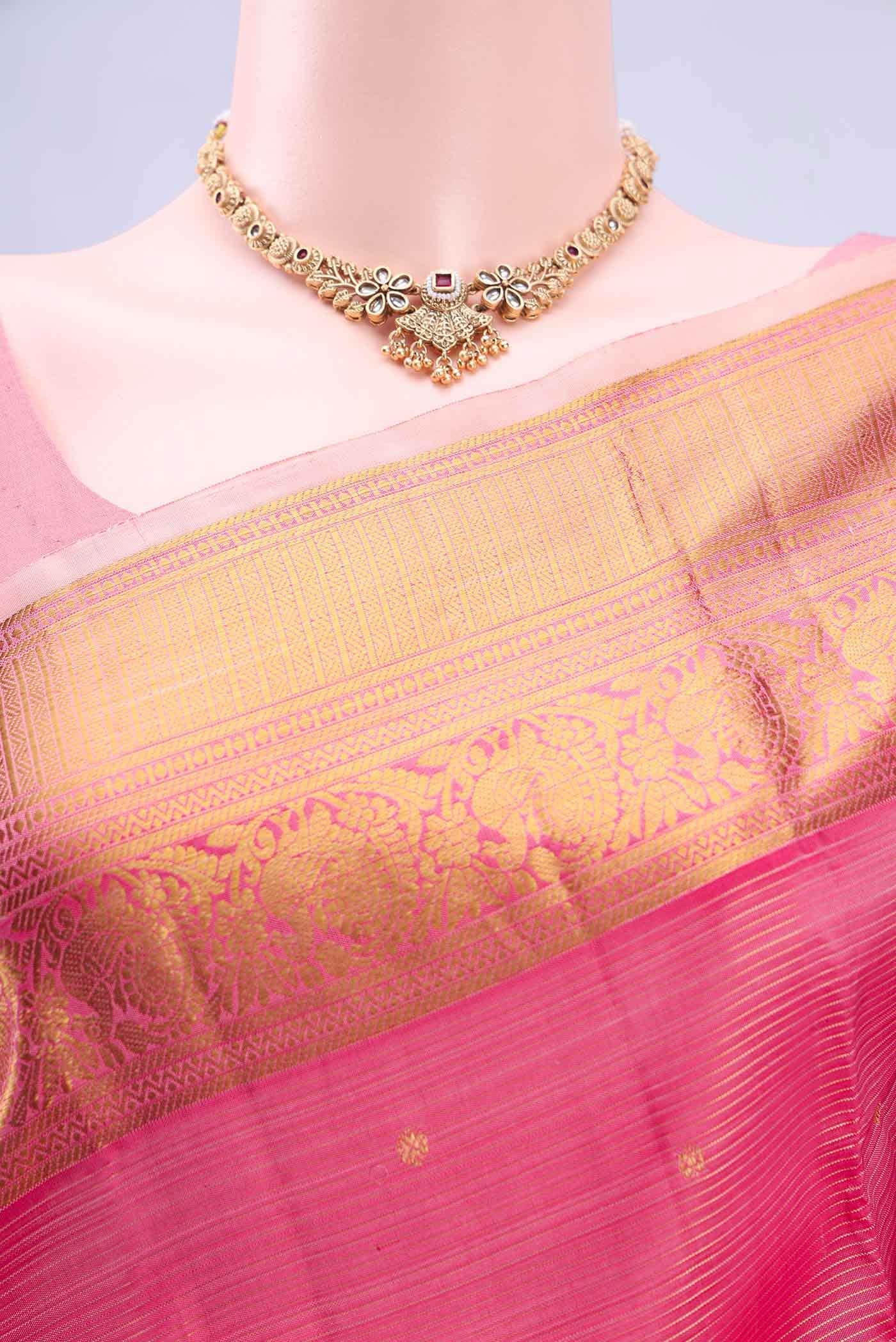 Peach Kanchipuram Saree