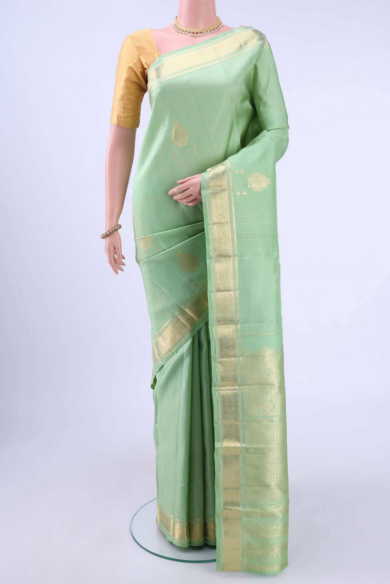 Light Green Kanchipuram Silk Saree