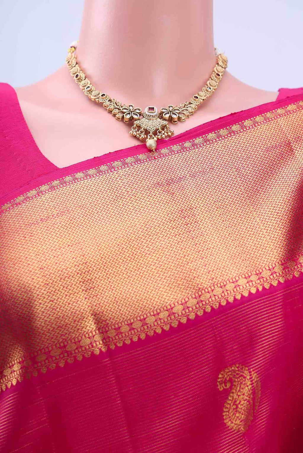 Pink Kanchipuram Silk Saree