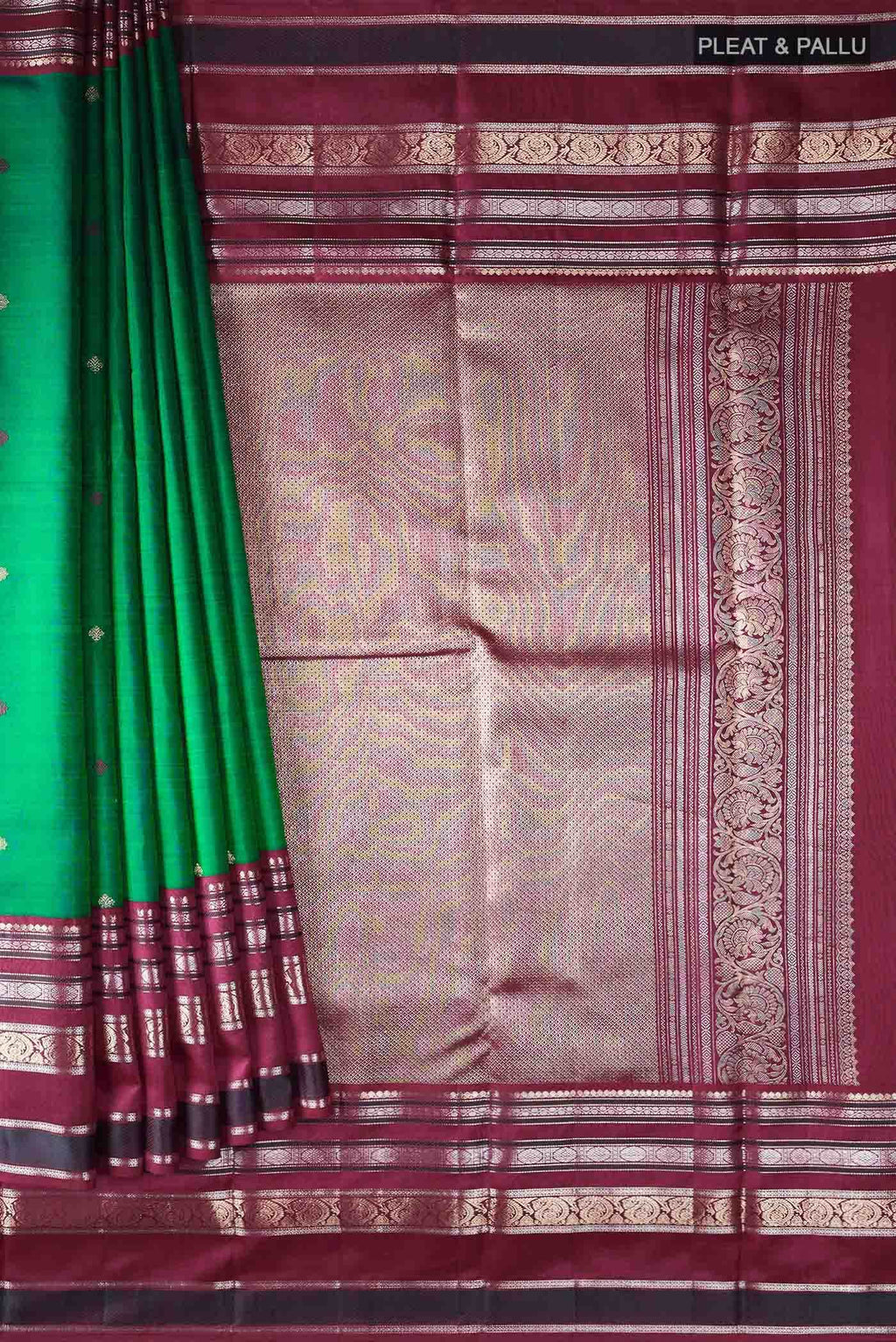 Bottle Green Kanchipuram Silk Saree