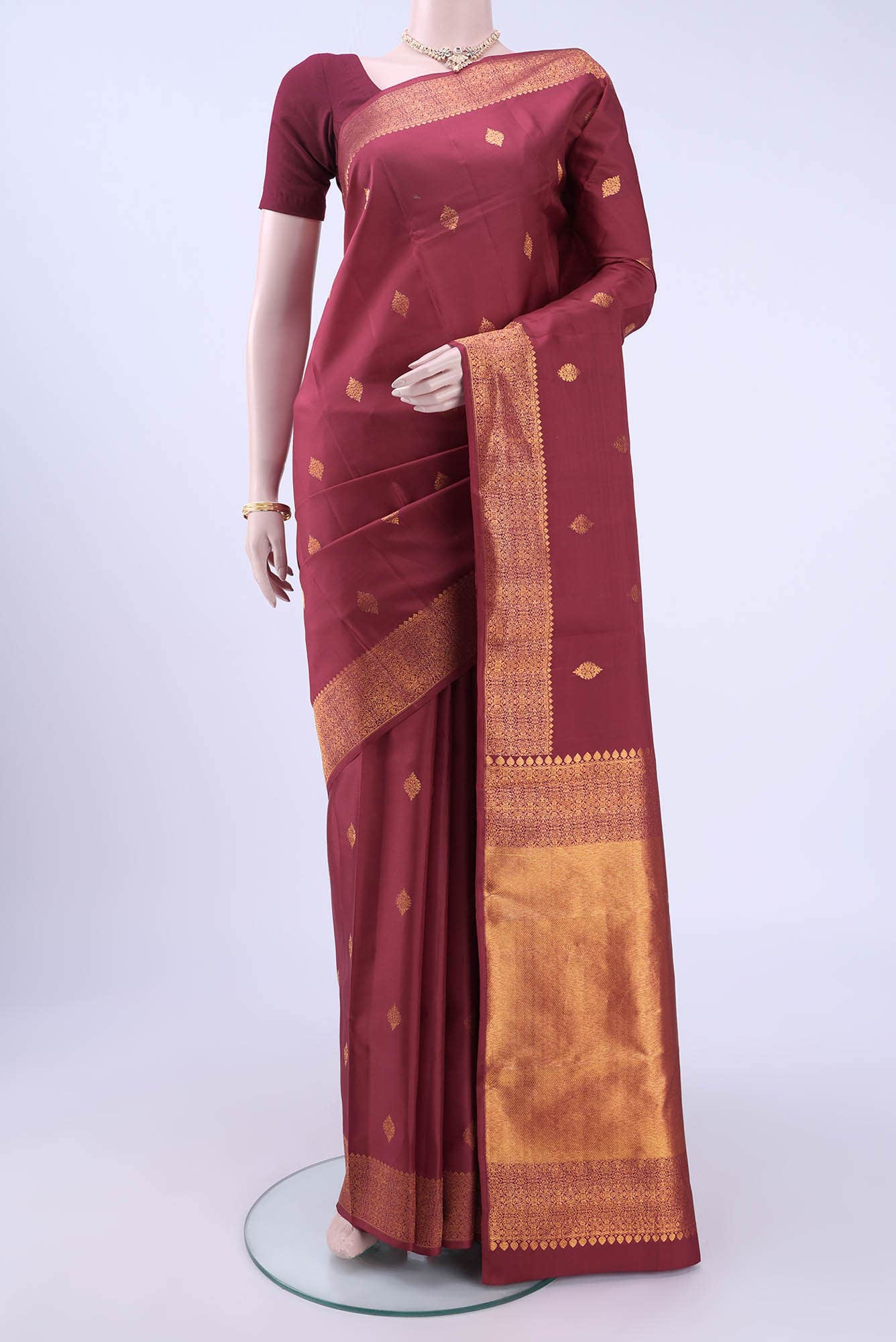 Maroon Kanchipuram Saree