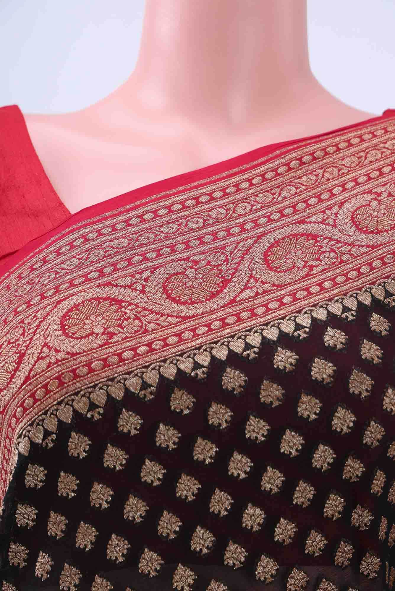 Black Banarasi Georgette Saree