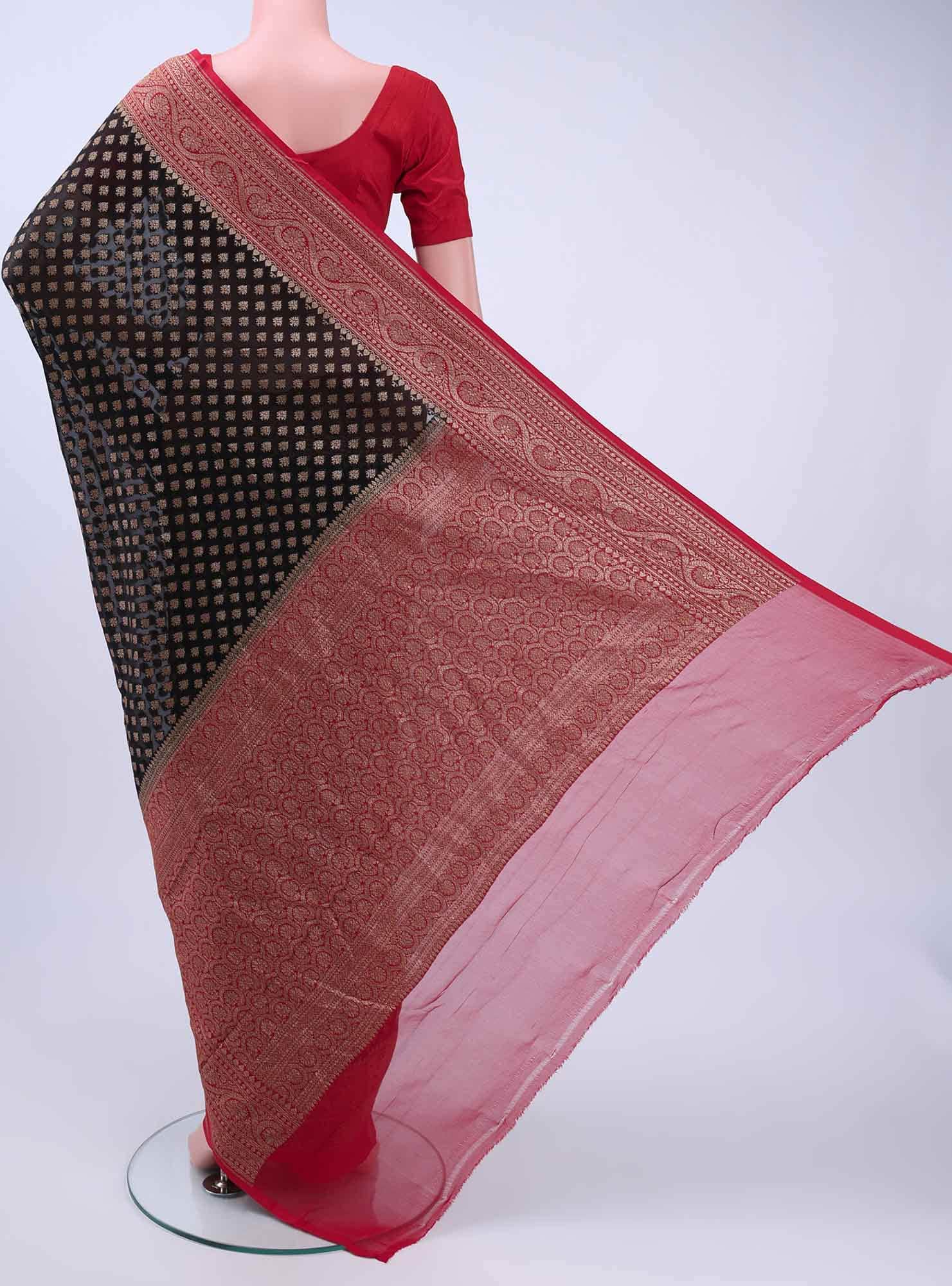 Black Banarasi Georgette Saree
