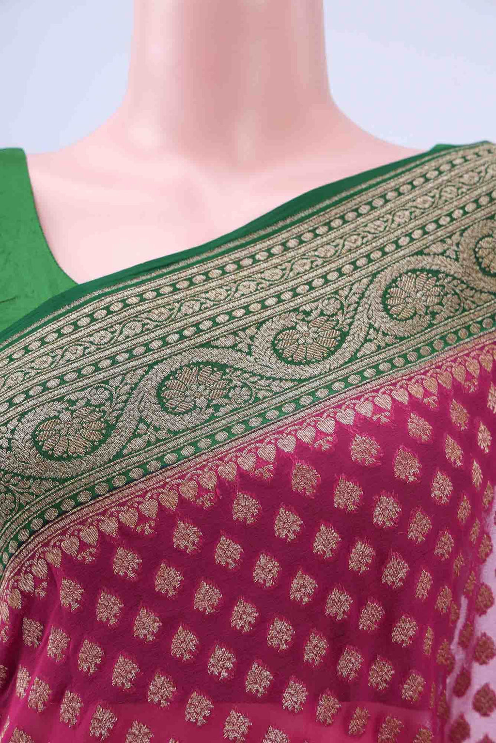 Pink Banarasi Georgette Saree