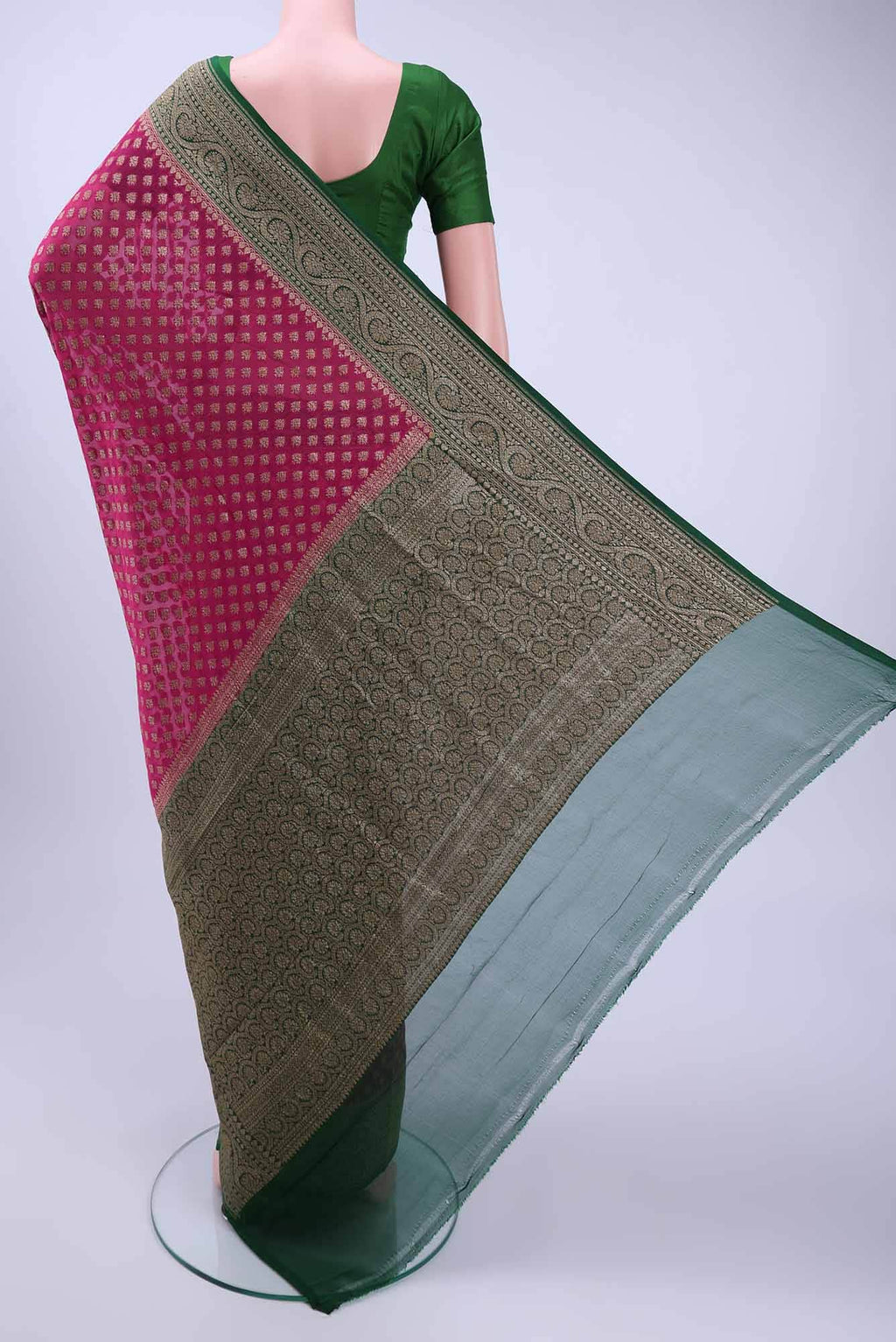 Pink Banarasi Georgette Saree