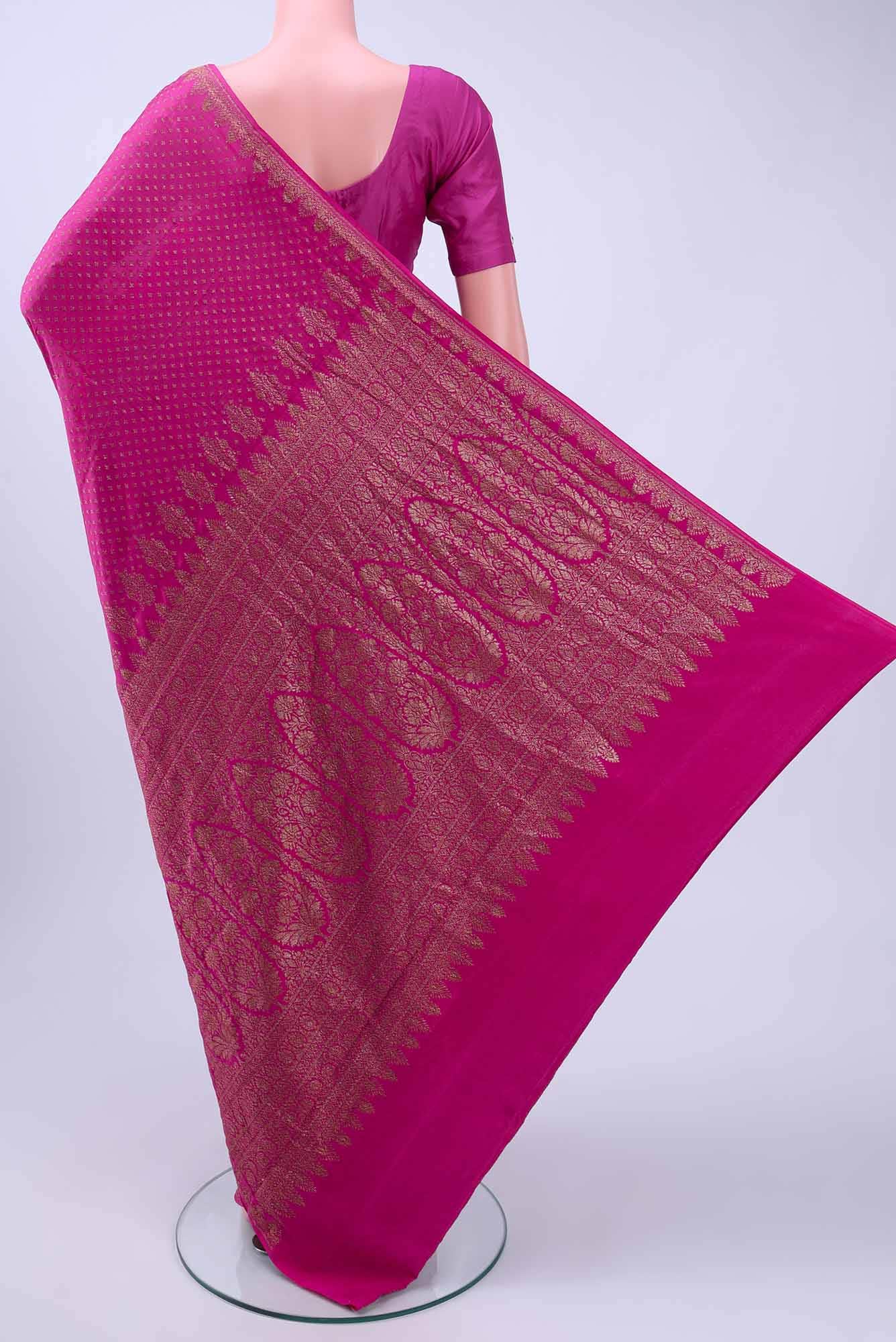 Pink Banarasi Georgette Saree