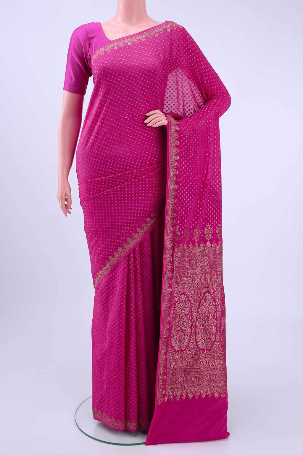 Pink Banarasi Georgette Saree