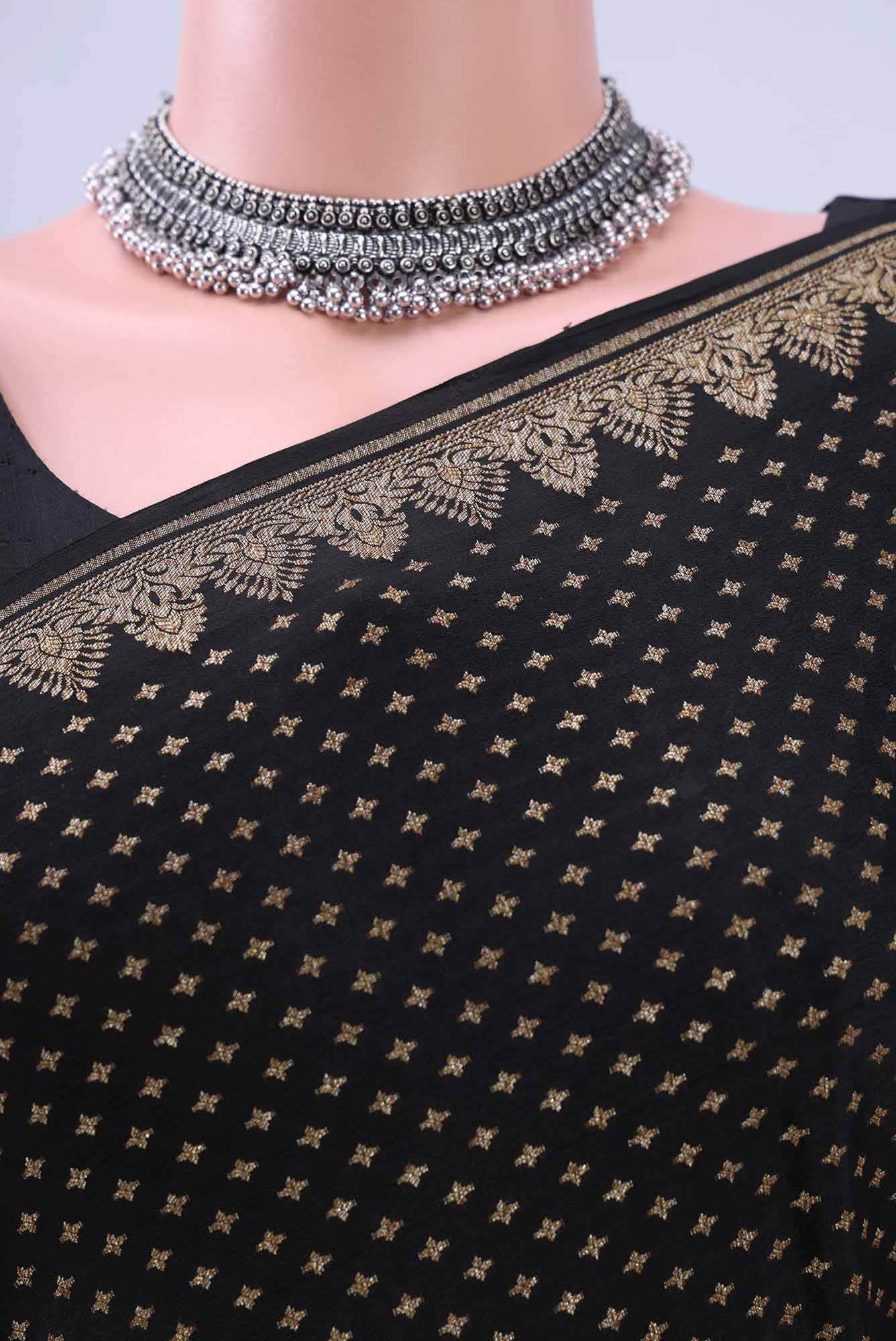 Black Banarasi Georgette Saree