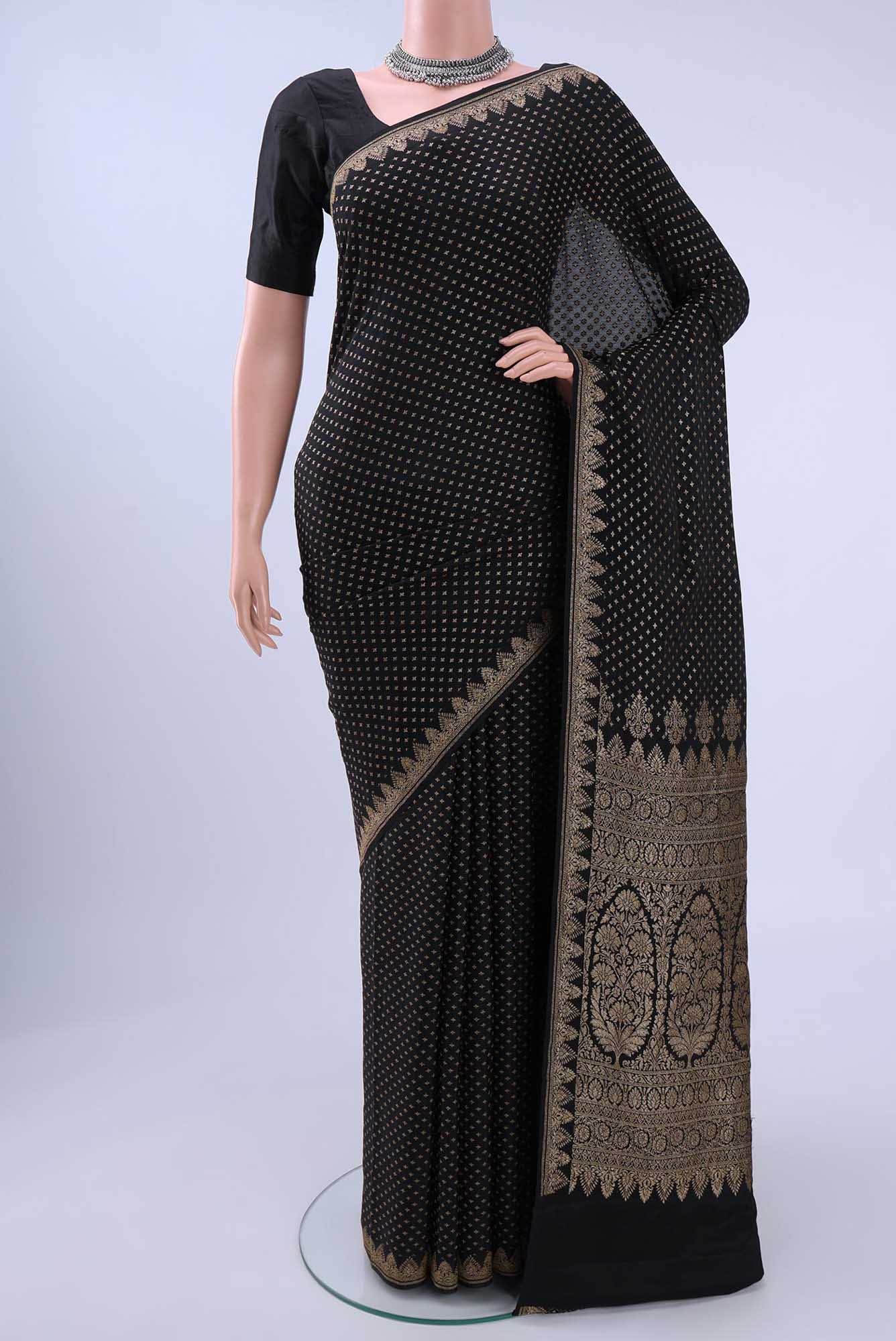 Black Banarasi Georgette Saree