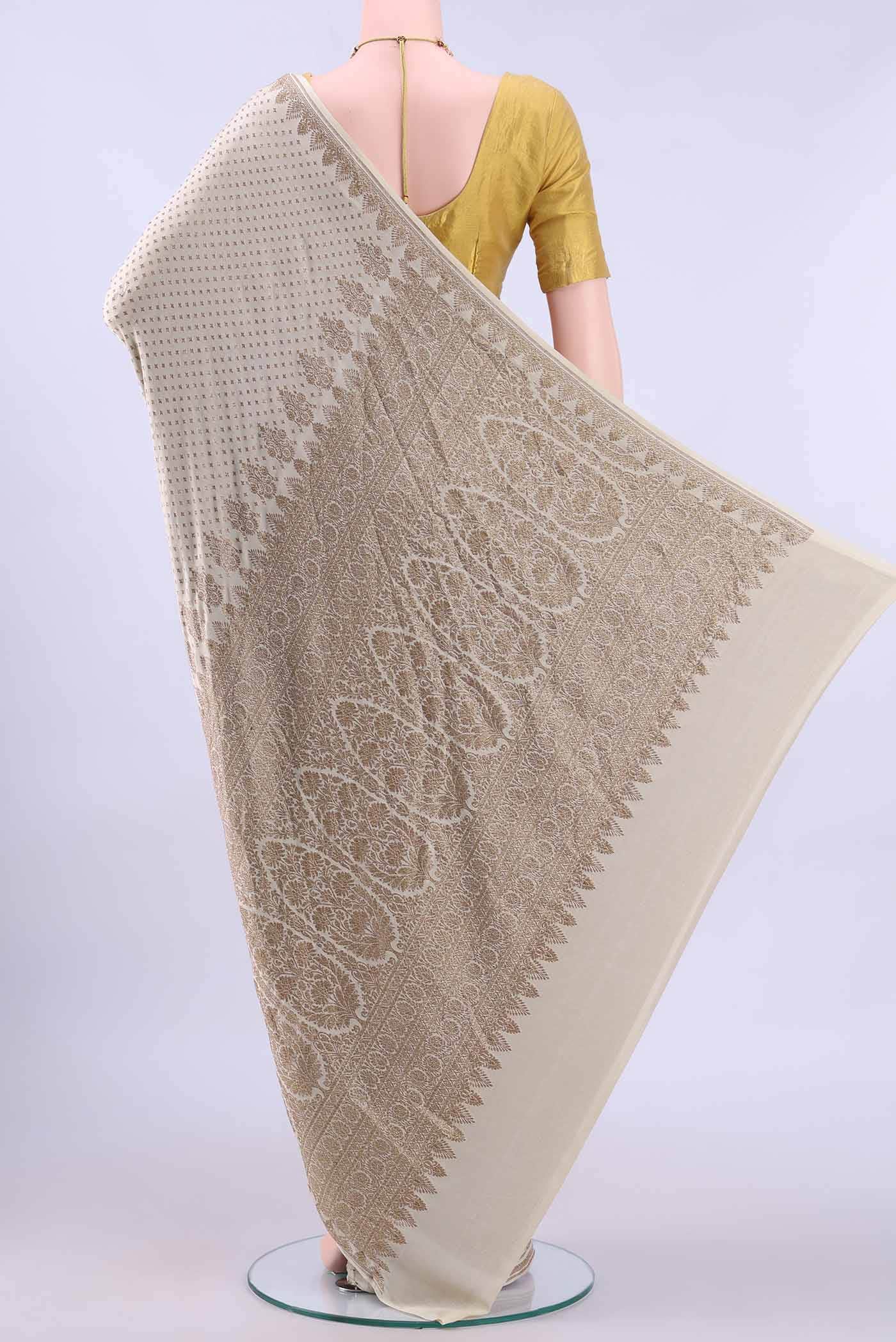 Off White Banarasi Georgette Saree