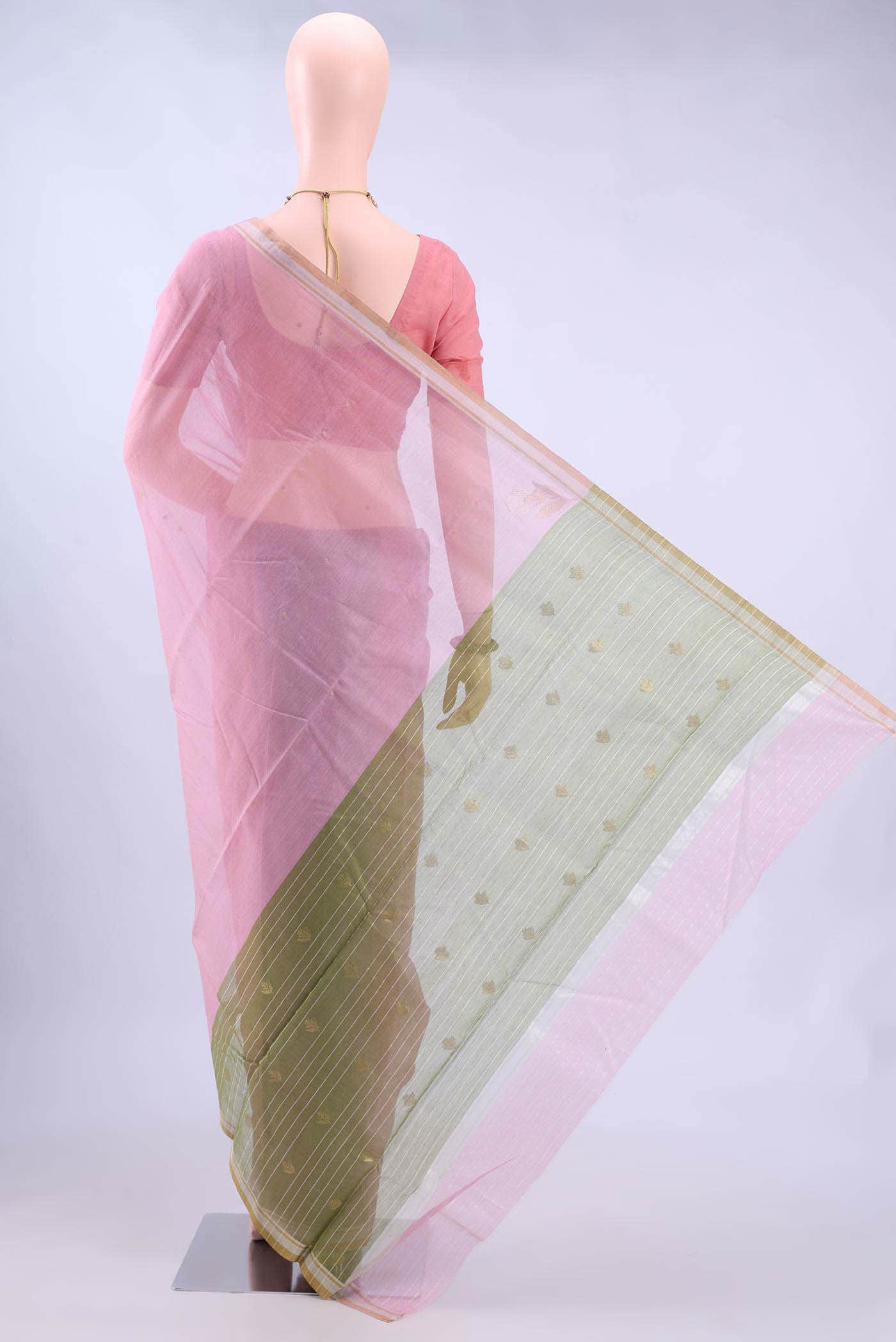 Pink Chanderi Silk Saree
