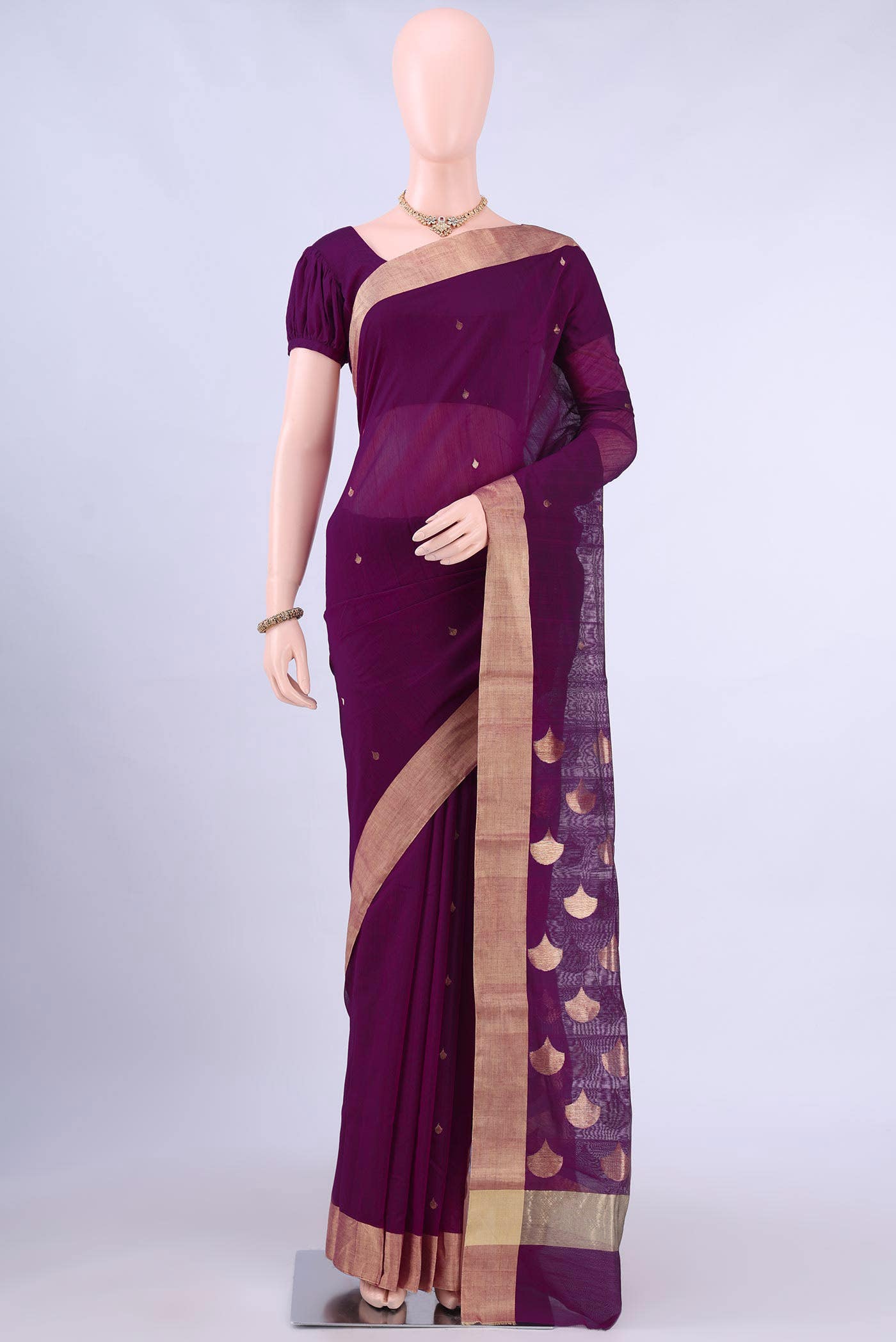 Magenta Chanderi Silk Saree