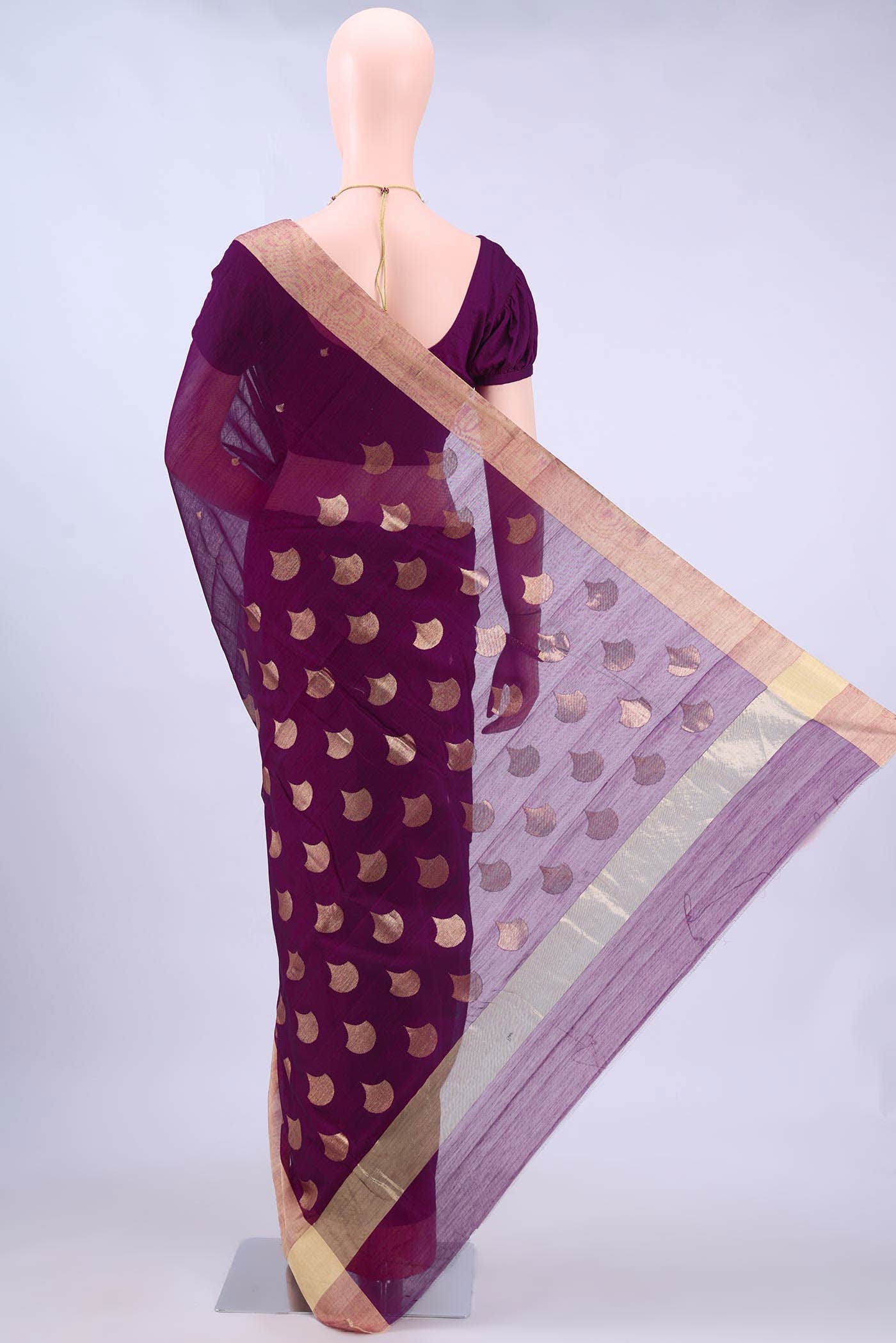 Magenta Chanderi Silk Saree