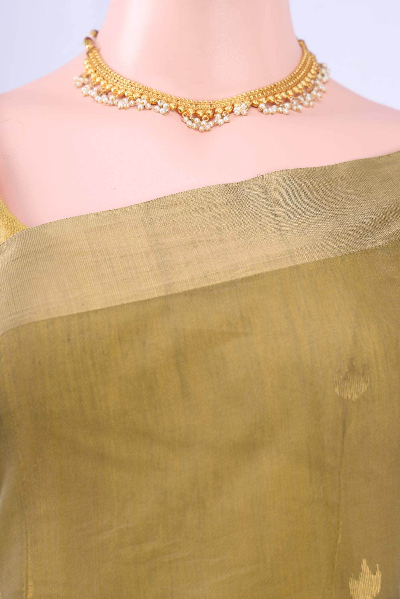 Mehandi Green Chanderi Silk Saree
