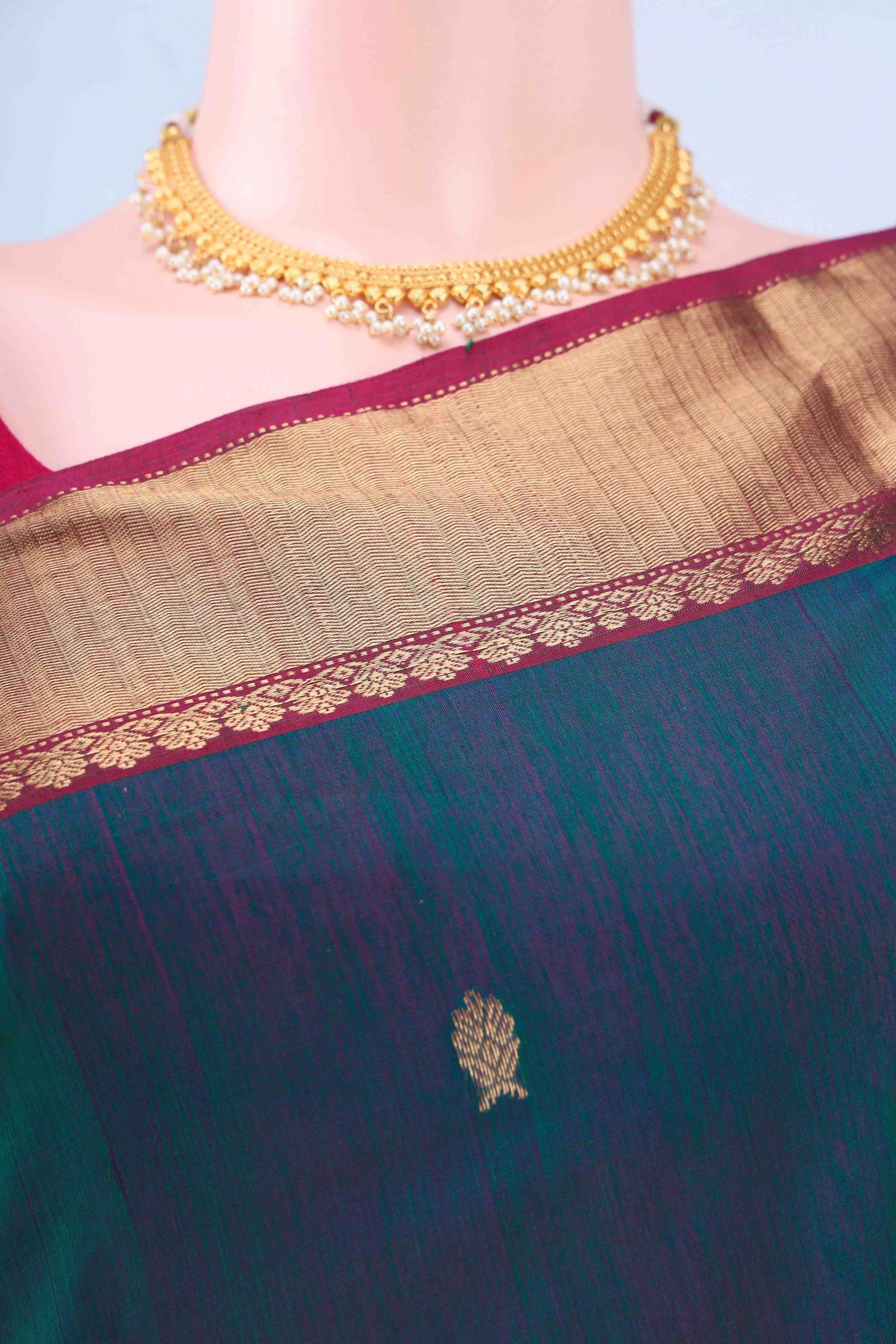 Pickle Green Chanderi Silk Saree