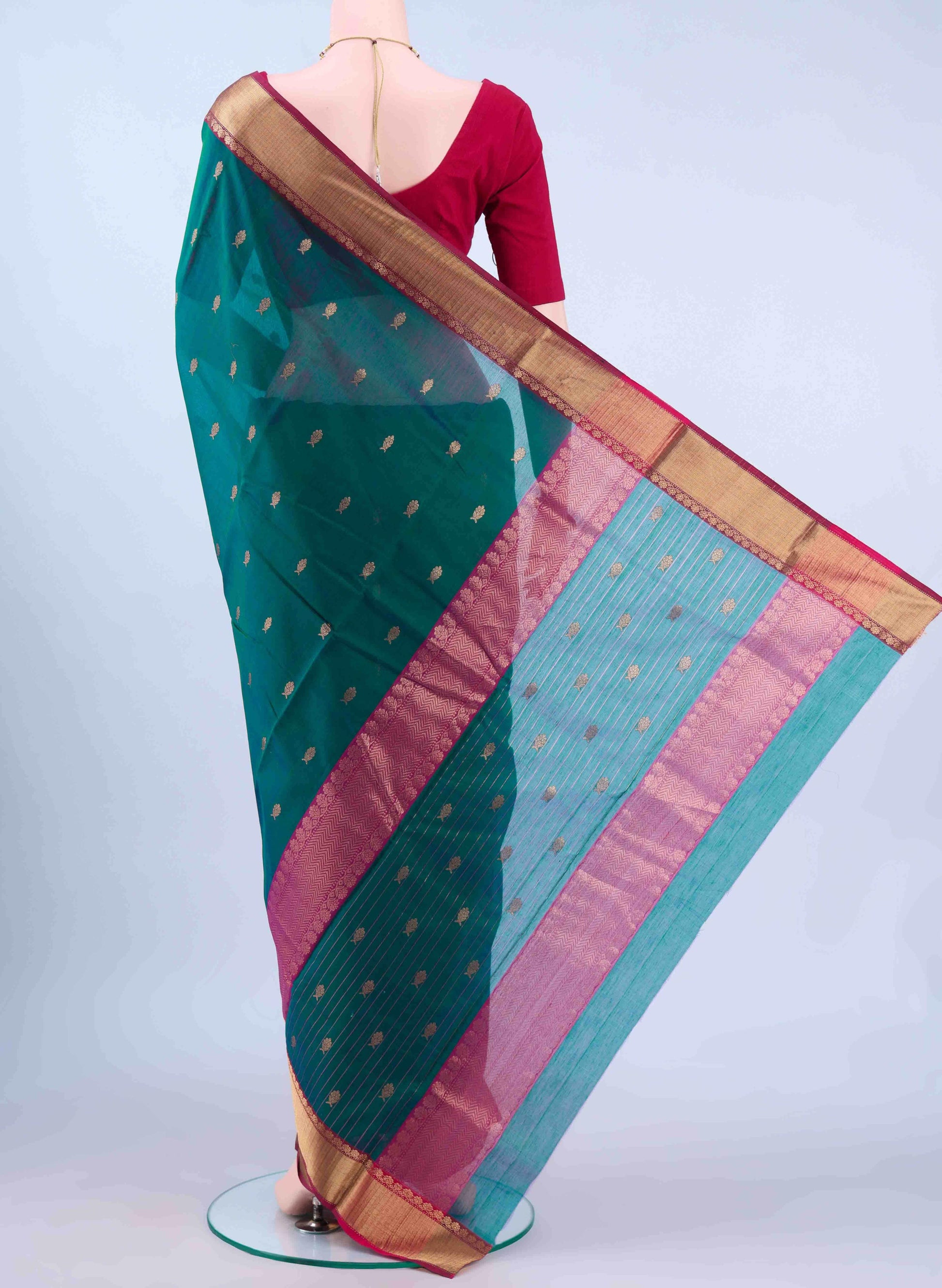 Pickle Green Chanderi Silk Saree