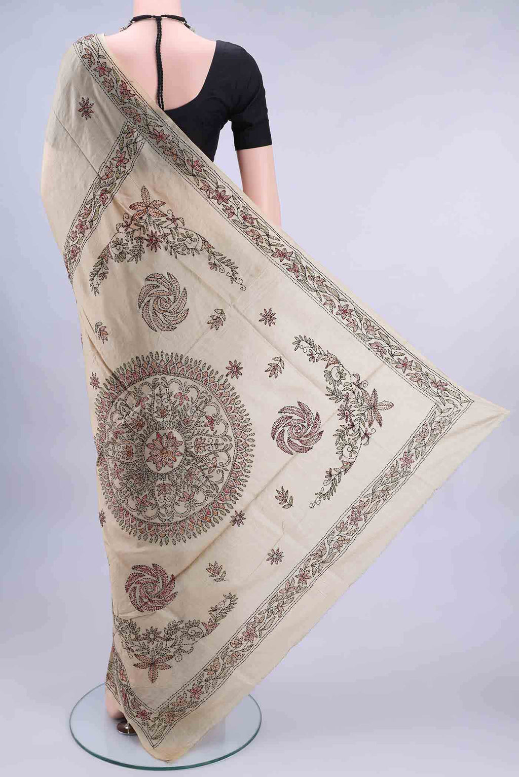 Beige Tussar Saree