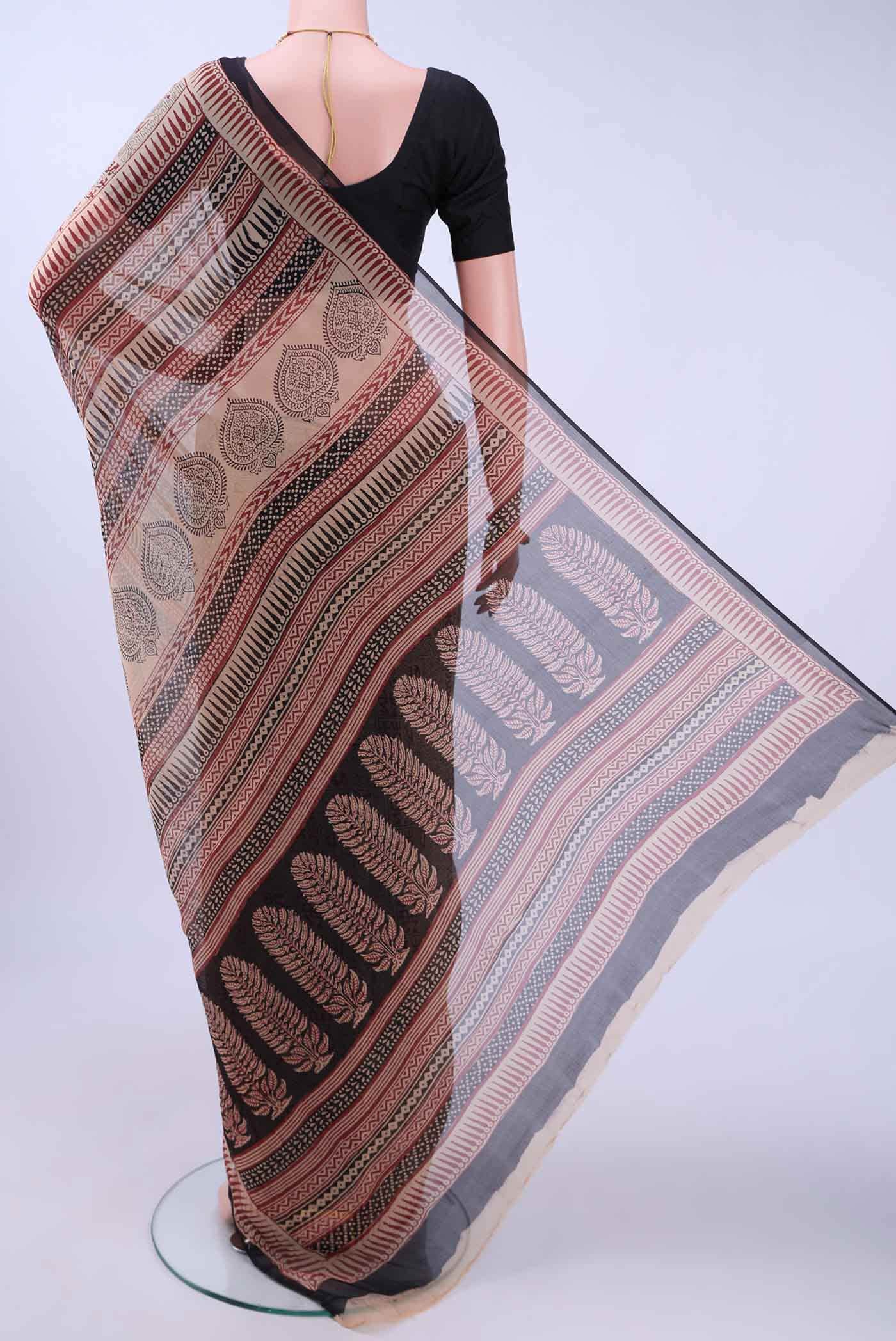 Beige Chiffon Saree