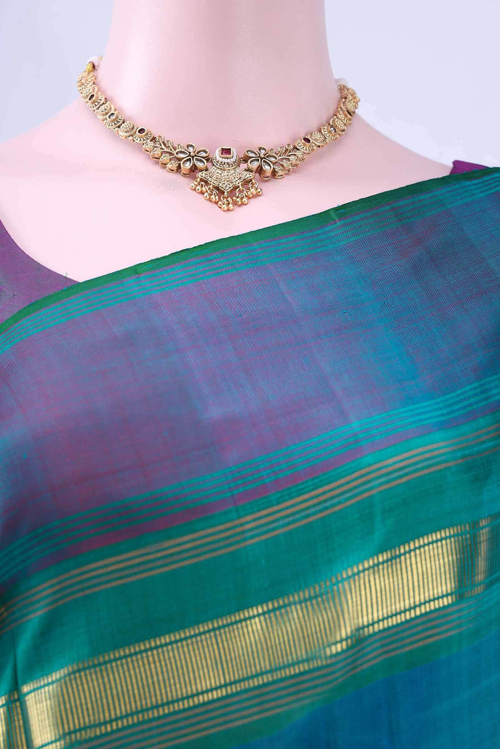 Dark Blue Kanchipuram Silk Saree