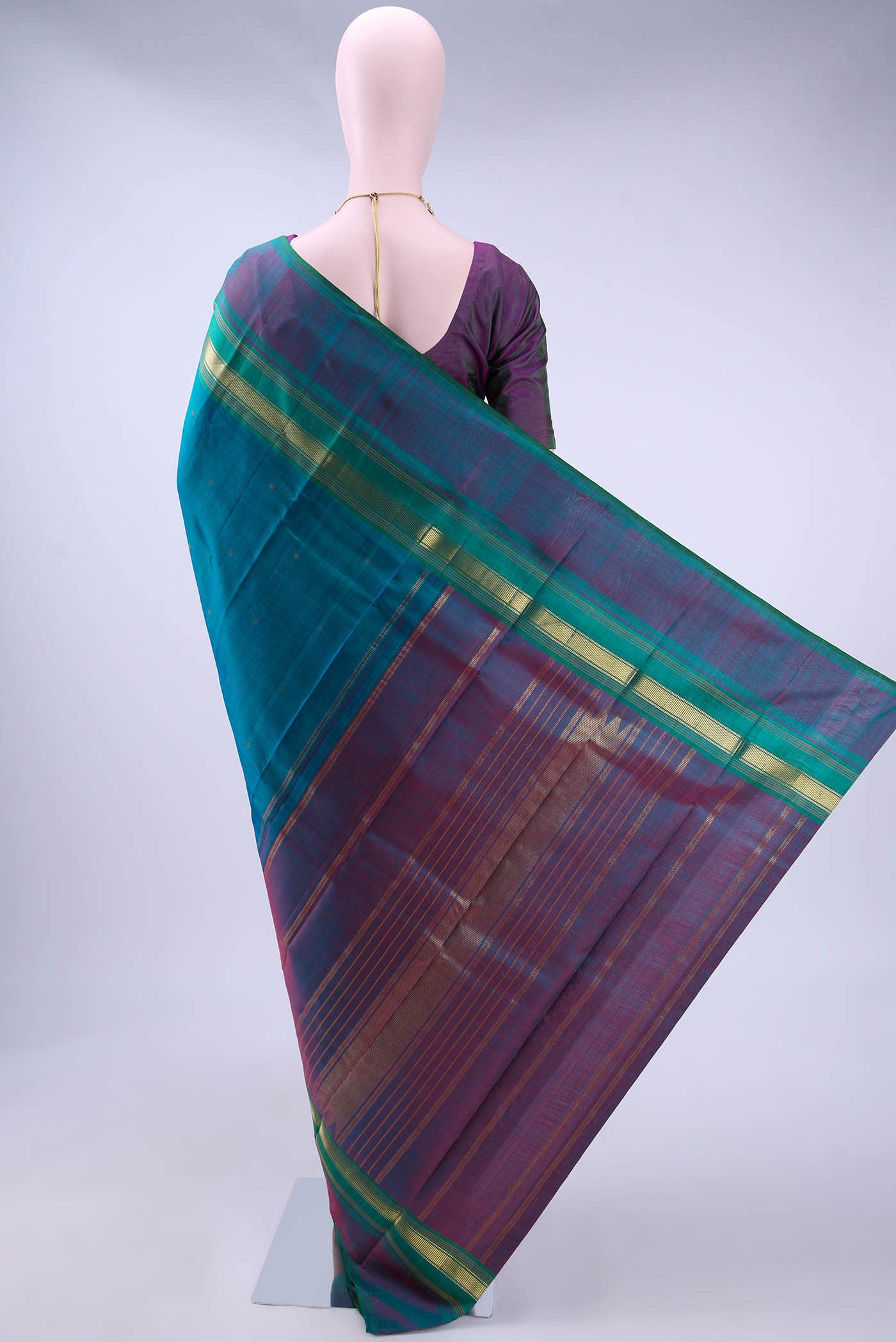 Dark Blue Kanchipuram Silk Saree