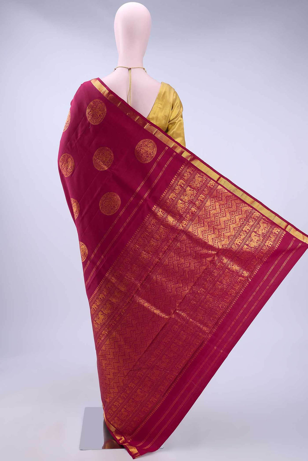 Maroon Kanchipuram Silk Saree